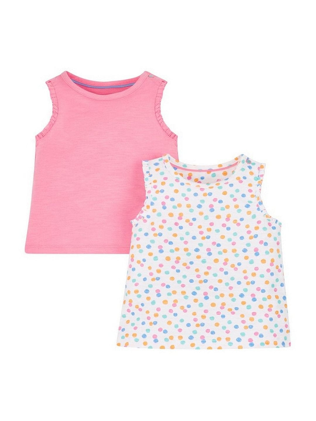 Mothercare | White and Pink Printed Top - Pack of 2 0