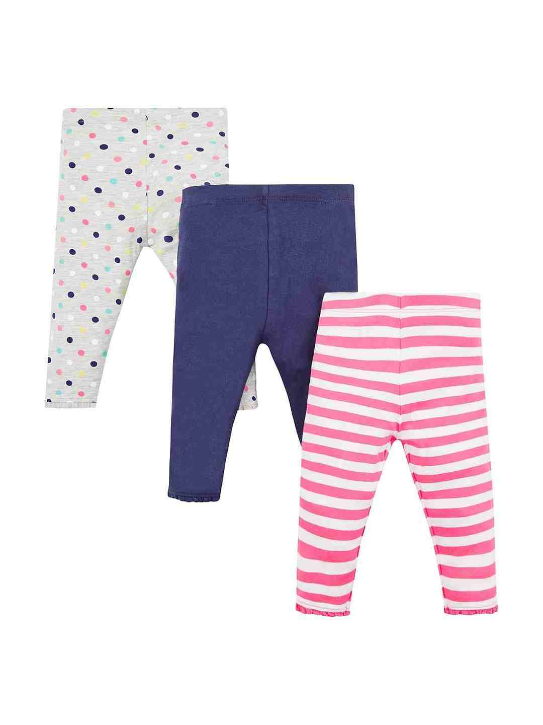 Grey Spotty Leggings - 3 Pack