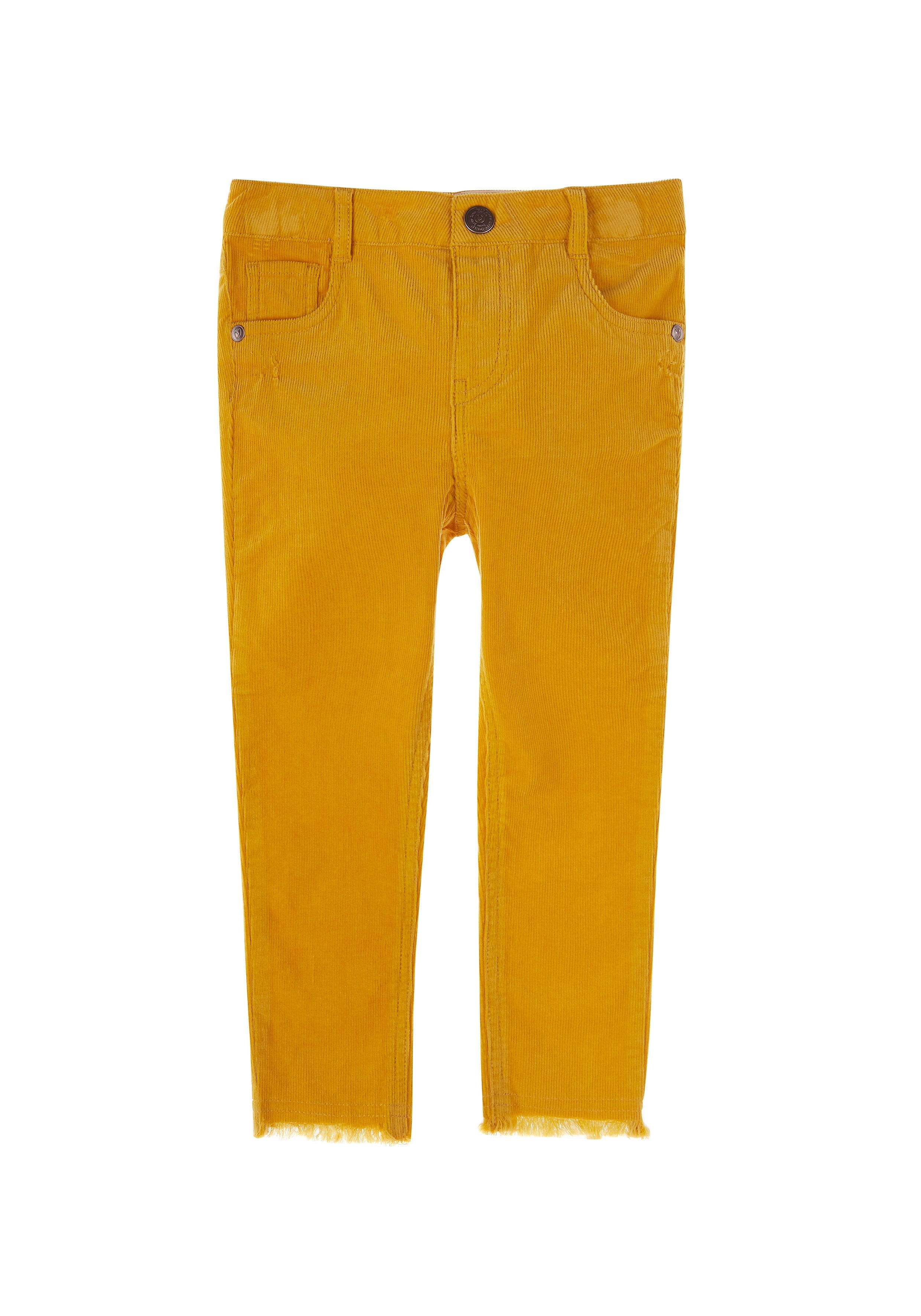 Jcasho-Women comfort stretchable cotton lycra pants/trousers, Yellow colour.