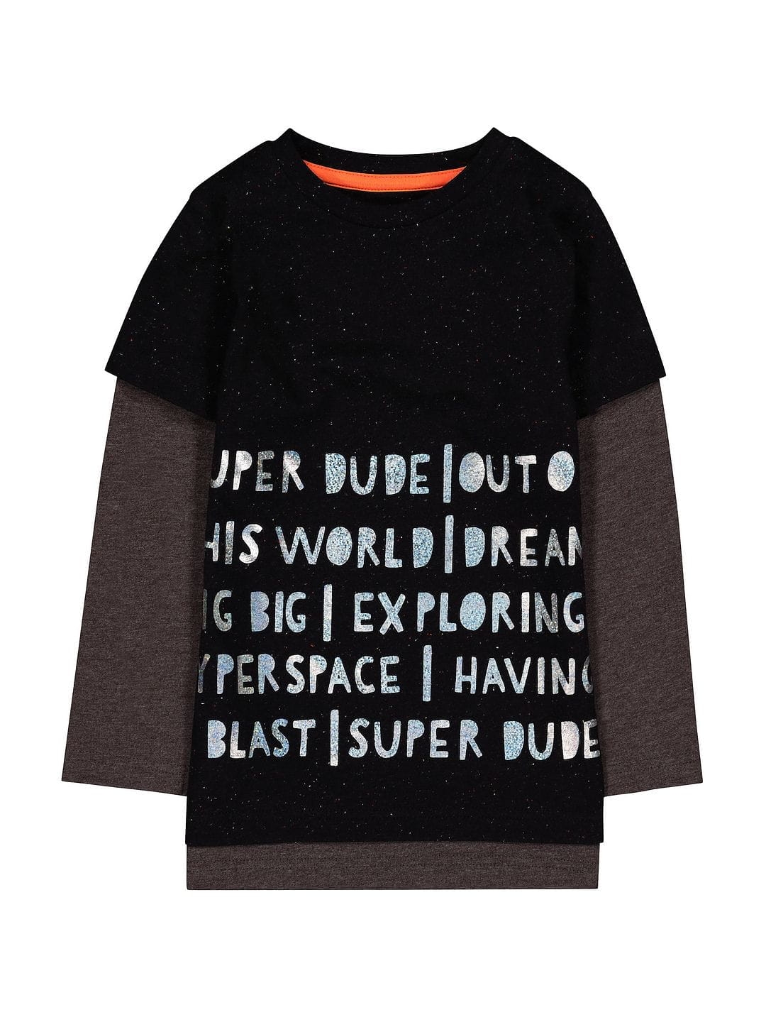 Mothercare | Black Super Dude Mock Layer T-Shirt 0