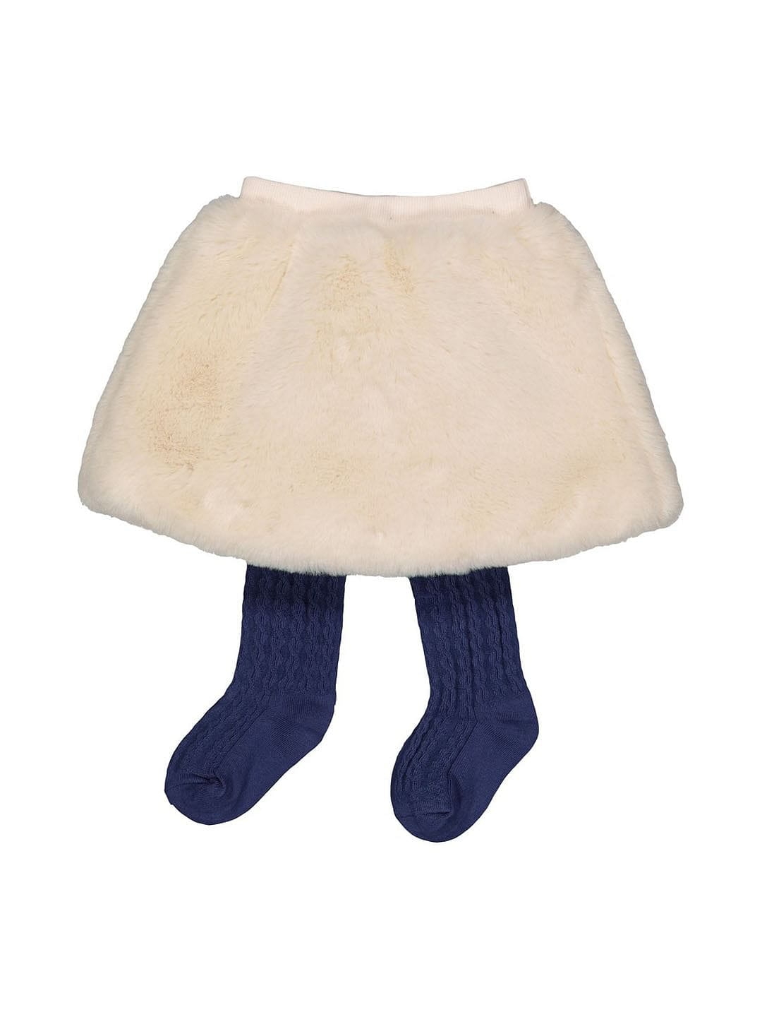 Mothercare | Cream Faux Fur Skirt and Tights 0