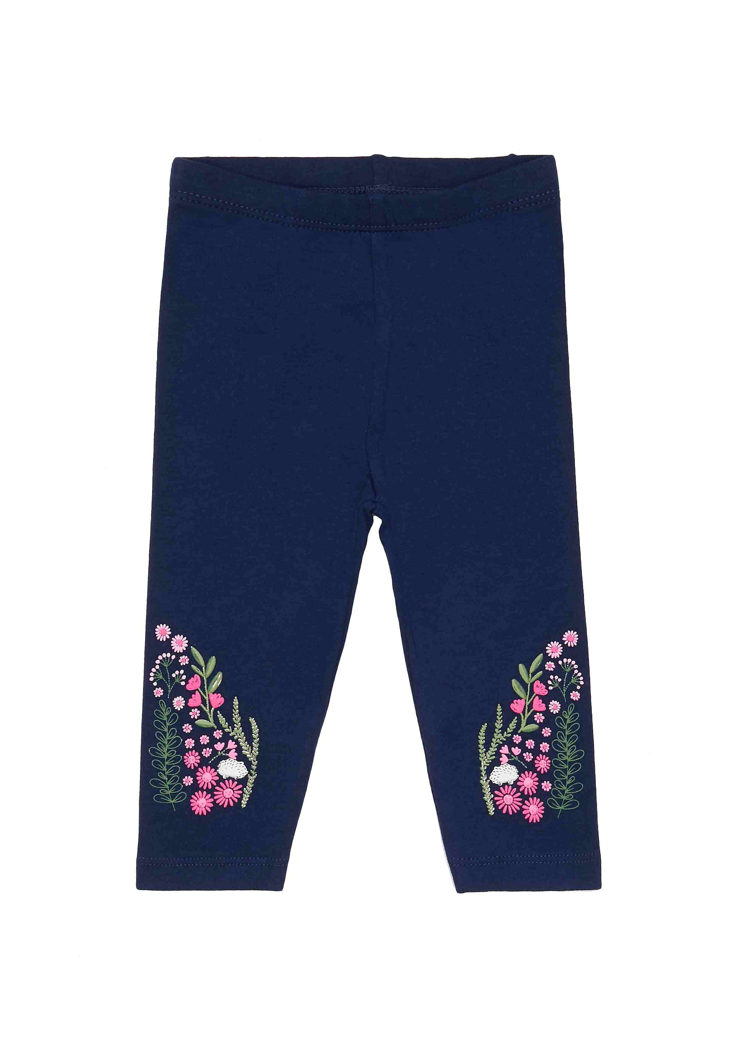 Navy Floral Leggings