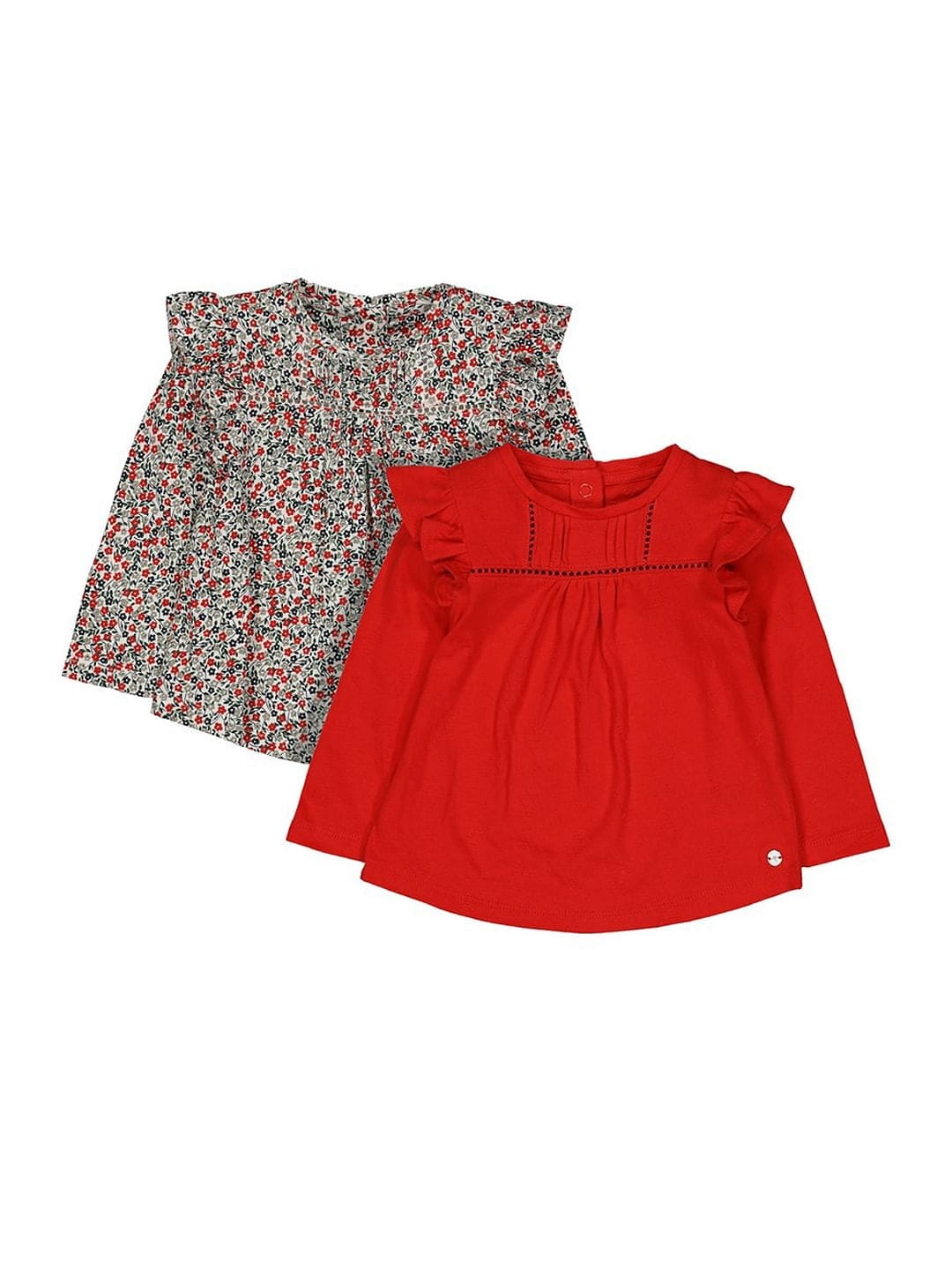 Mothercare | Floral And Pointelle T-Shirts - 2 Pack 0