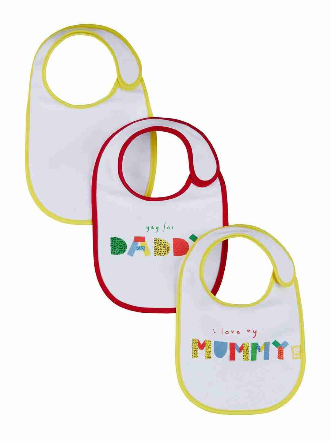 Mothercare Mummy and Daddy Baby Bibs - Pack of 3 - Multicolor