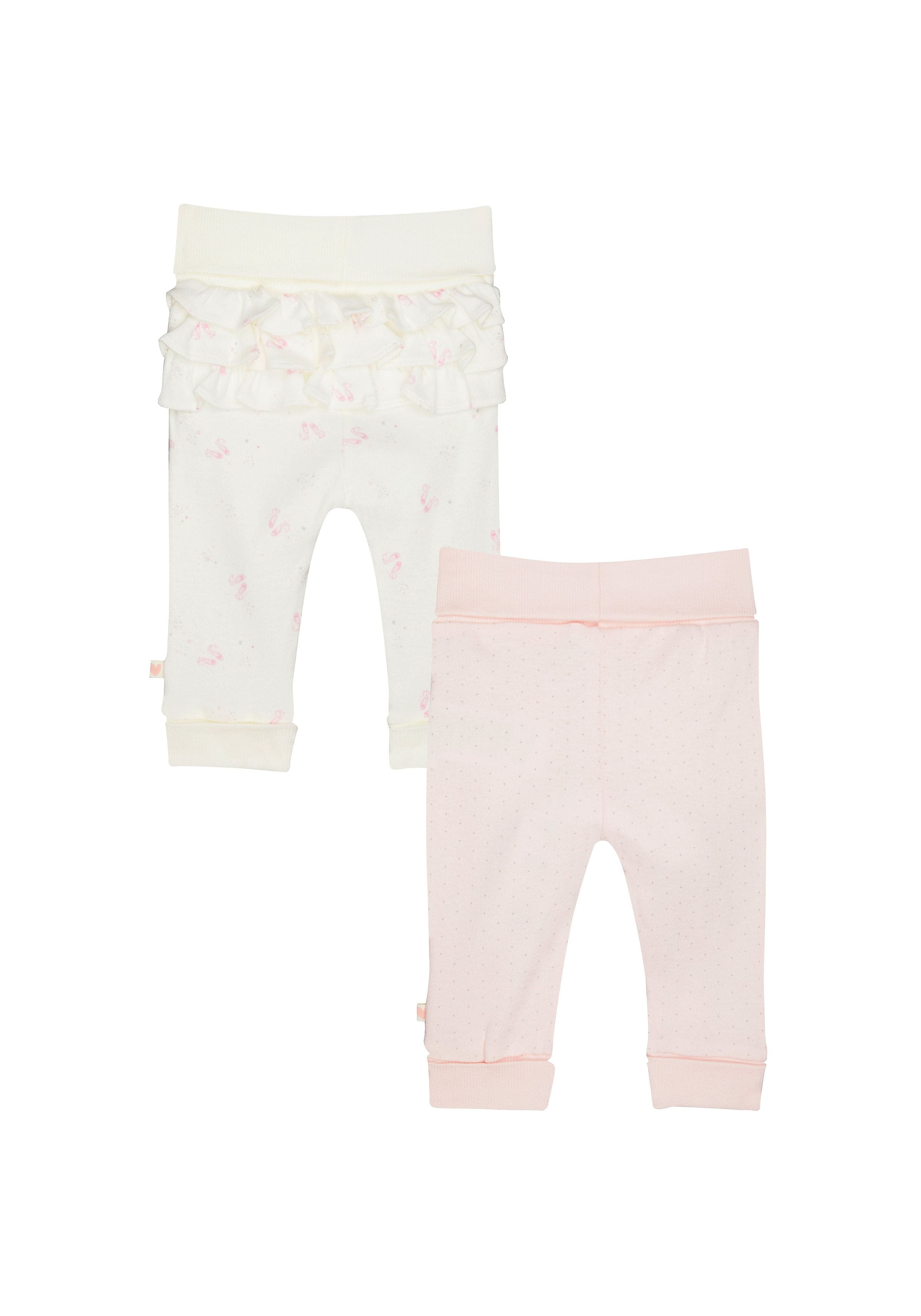 Mothercare | White and Pink Printed Trousers - Pack of 2 0