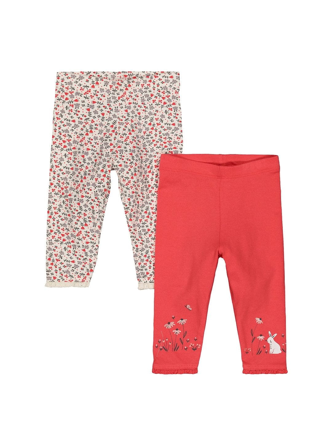 Mothercare | White and Orange Printed Trousers - Pack of 2 0