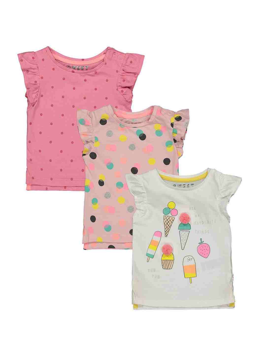 Ice Cream And Spot T-Shirts  3 Pack