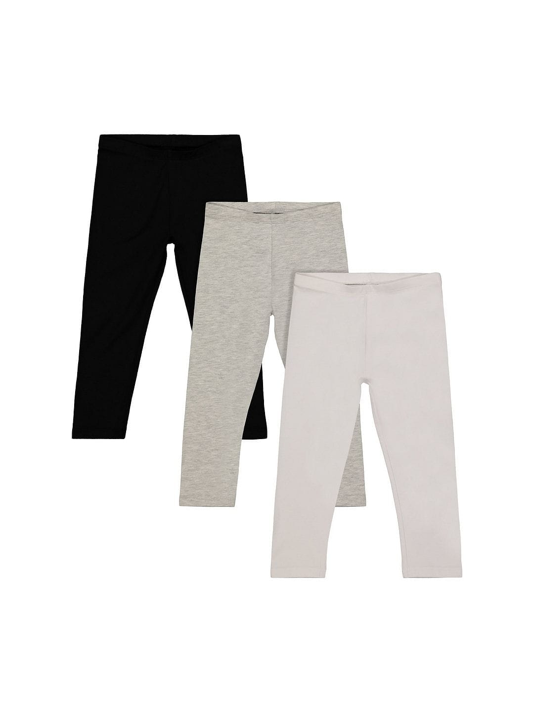 Mothercare | White, Grey and Black Solid Trousers - Pack of 3 0