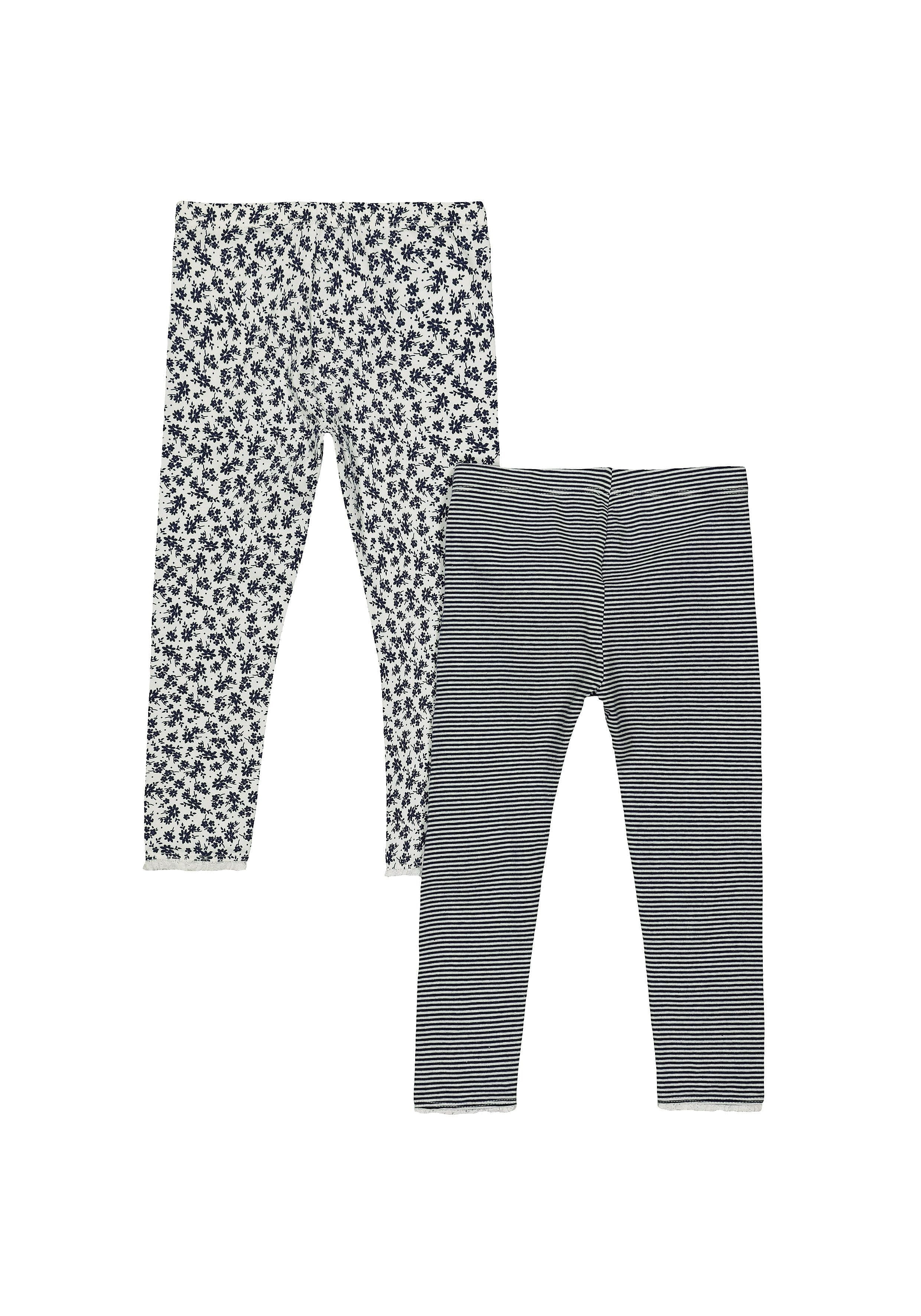 Mothercare | White and Blue Printed Trousers - Pack of 2 0