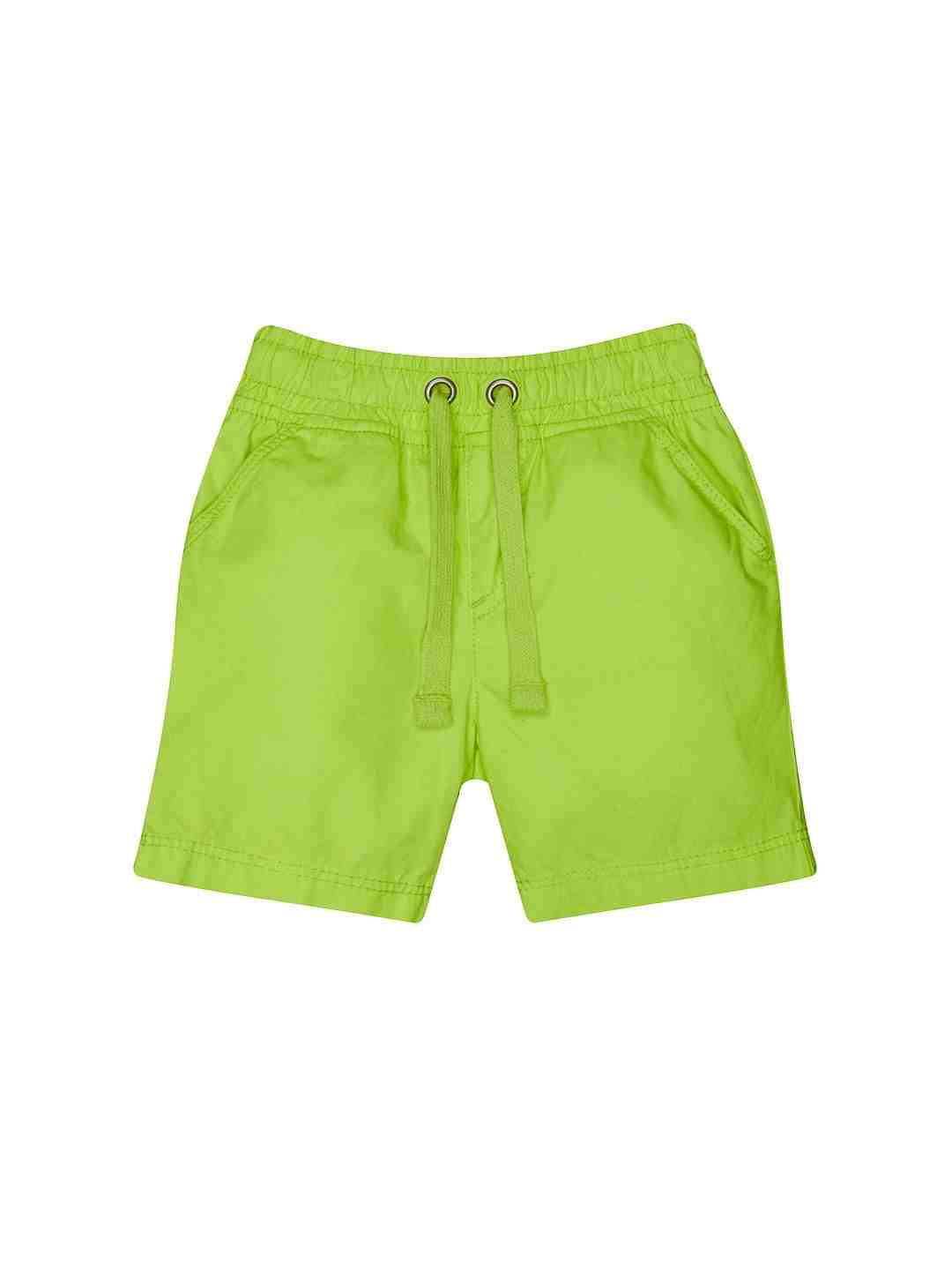 Green Solid Shorts