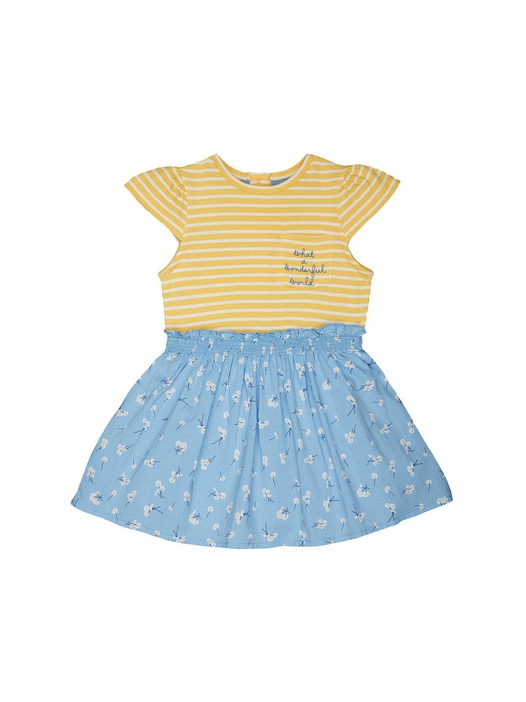 Mothercare | Yellow & Blue Striped Dress 0