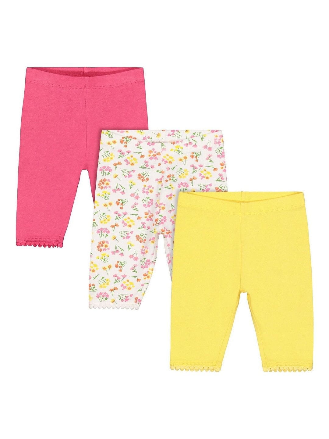 Mothercare | Floral, Yellow And Pink Crop Leggings 0
