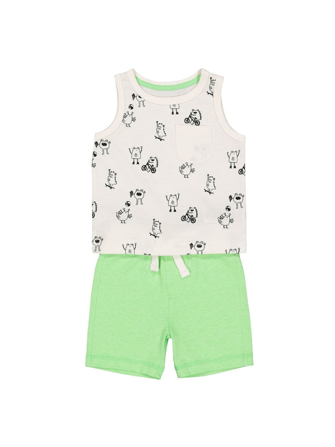 Mothercare | Monsters Vest And Green Shorts Set 0
