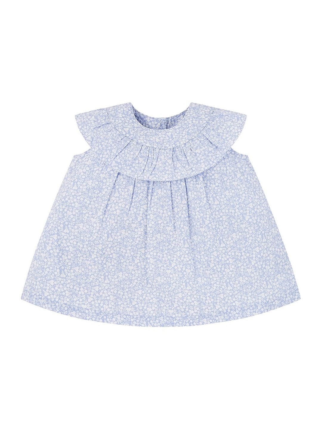 Mothercare | Blue Floral Frill Blouse 0