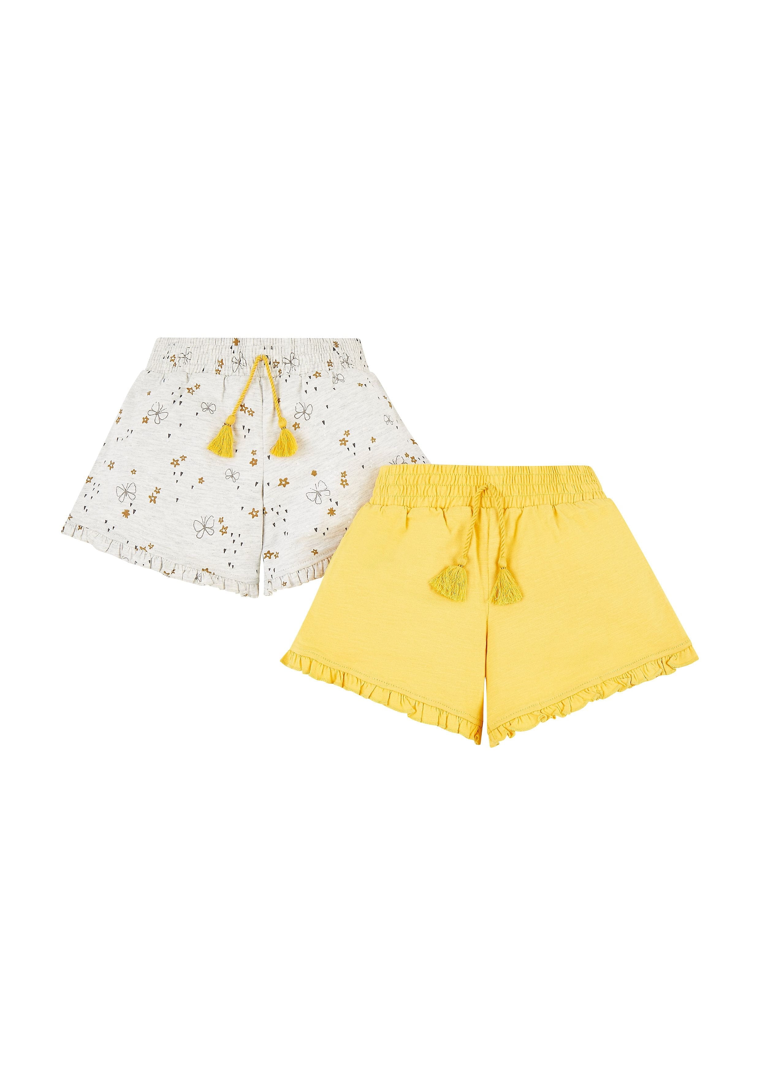 Mothercare | Grey and Yellow Printed Casual Shorts 0