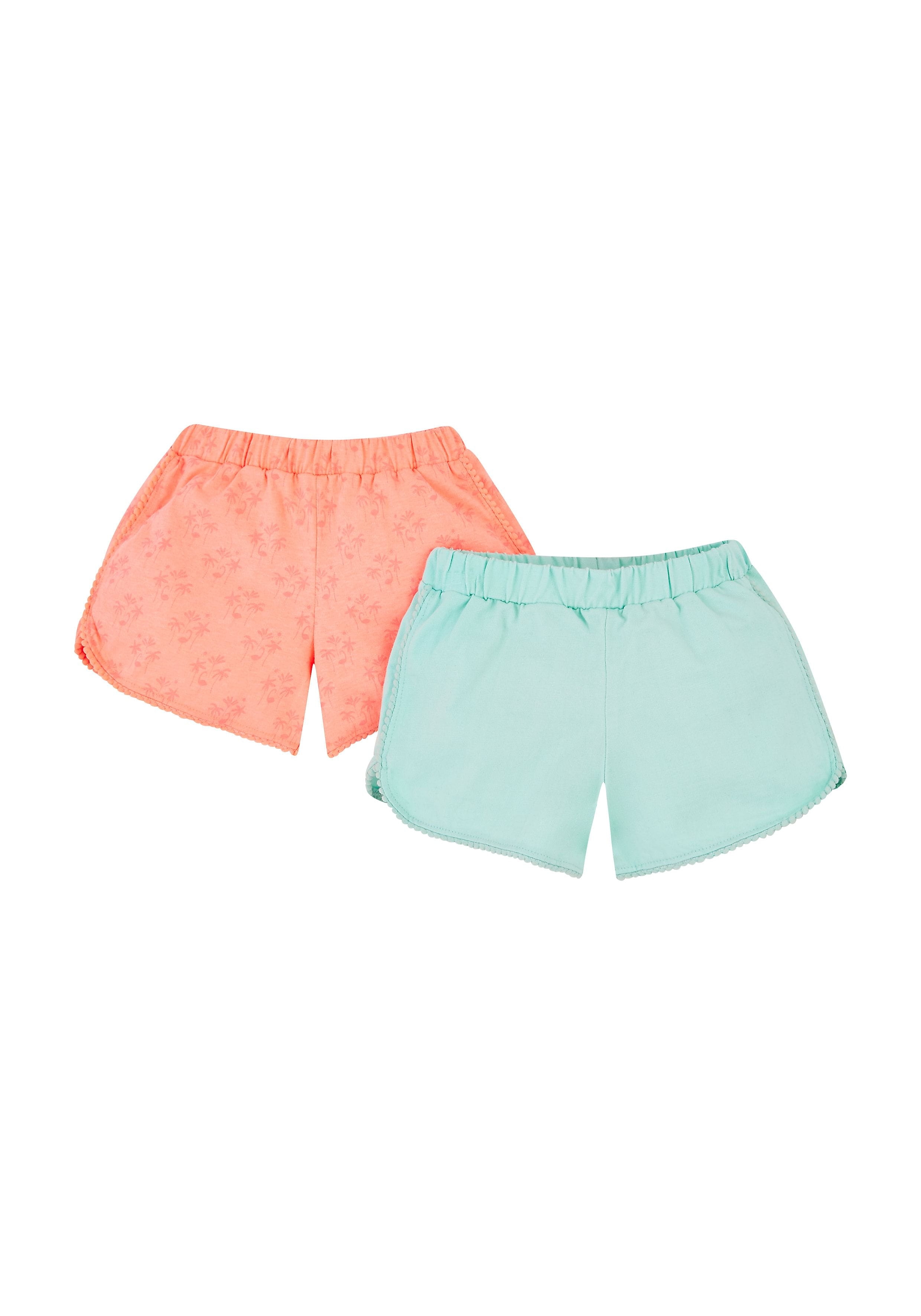Mothercare | Coral and Turquoise Printed Casual Shorts 0