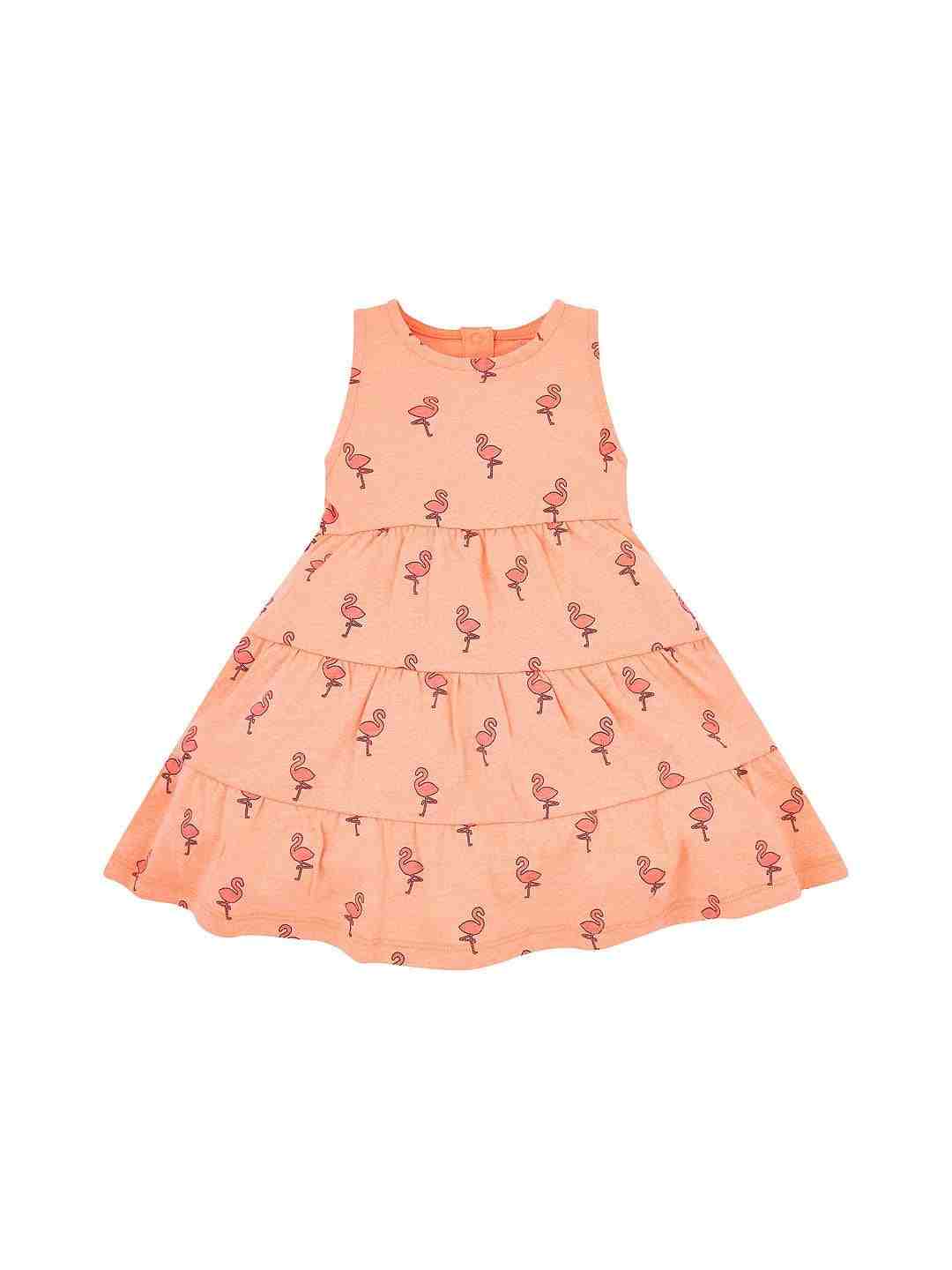 Coral Printed Flamingo Dress