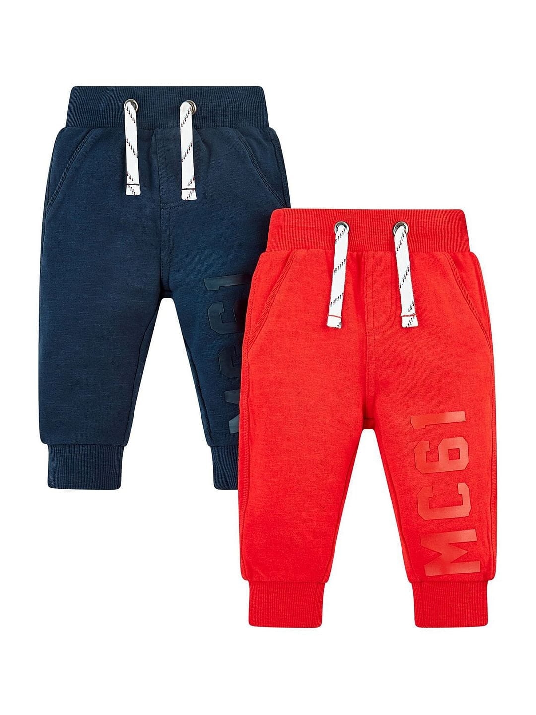 Mothercare | Red And Navy Joggers - 2 Pack 0