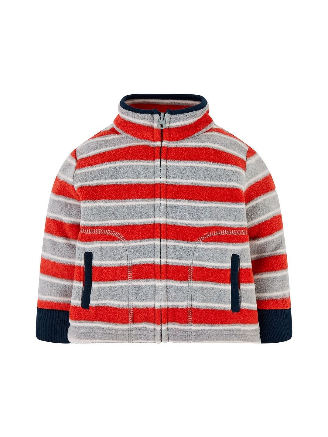 Grey And Red Stripe Fleece