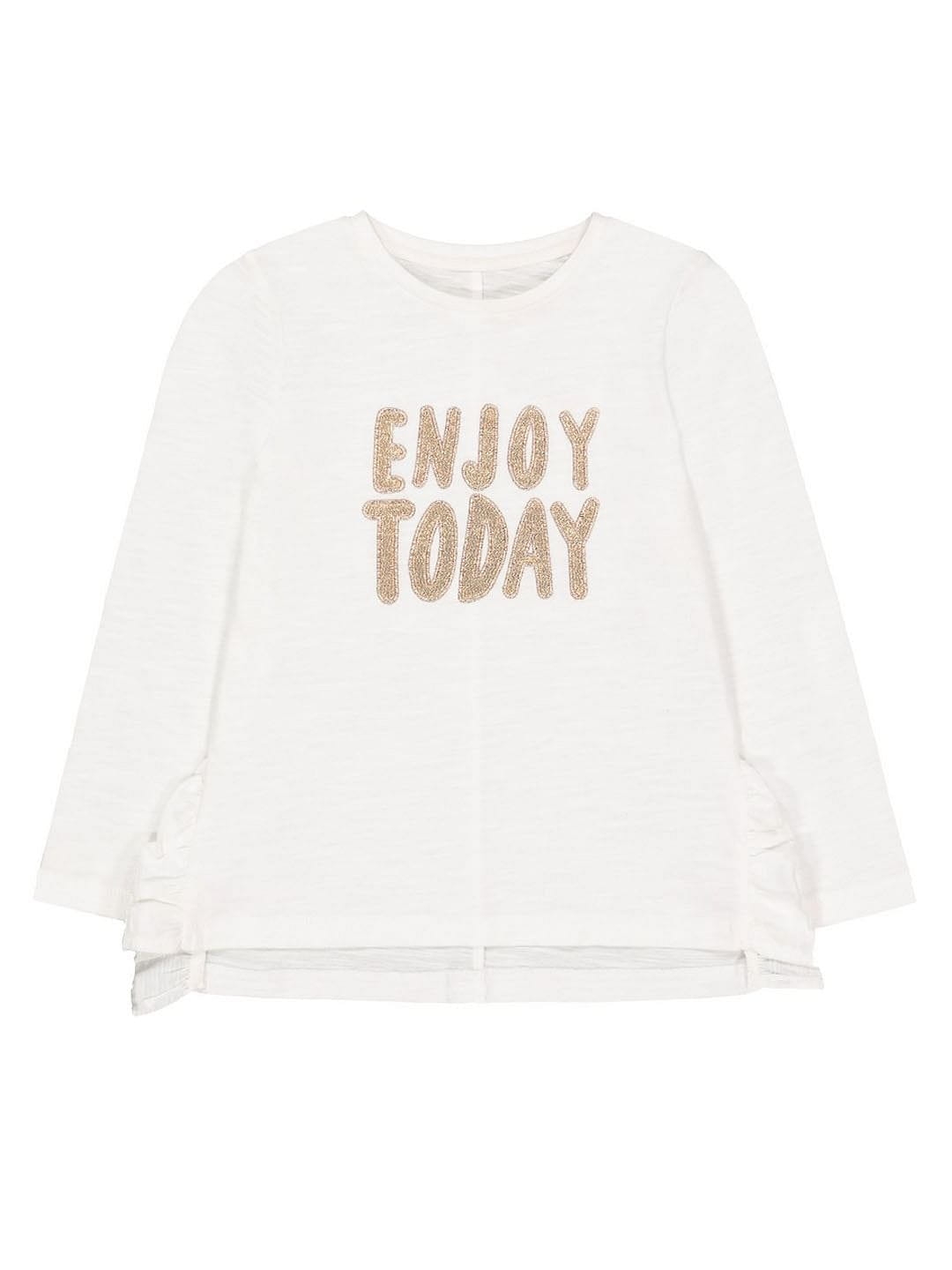 Mothercare | White Glitter Enjoy Today T-Shirt 0