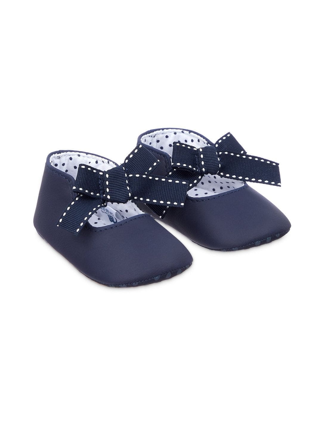 Mothercare | Navy Bow Pram Shoes 0