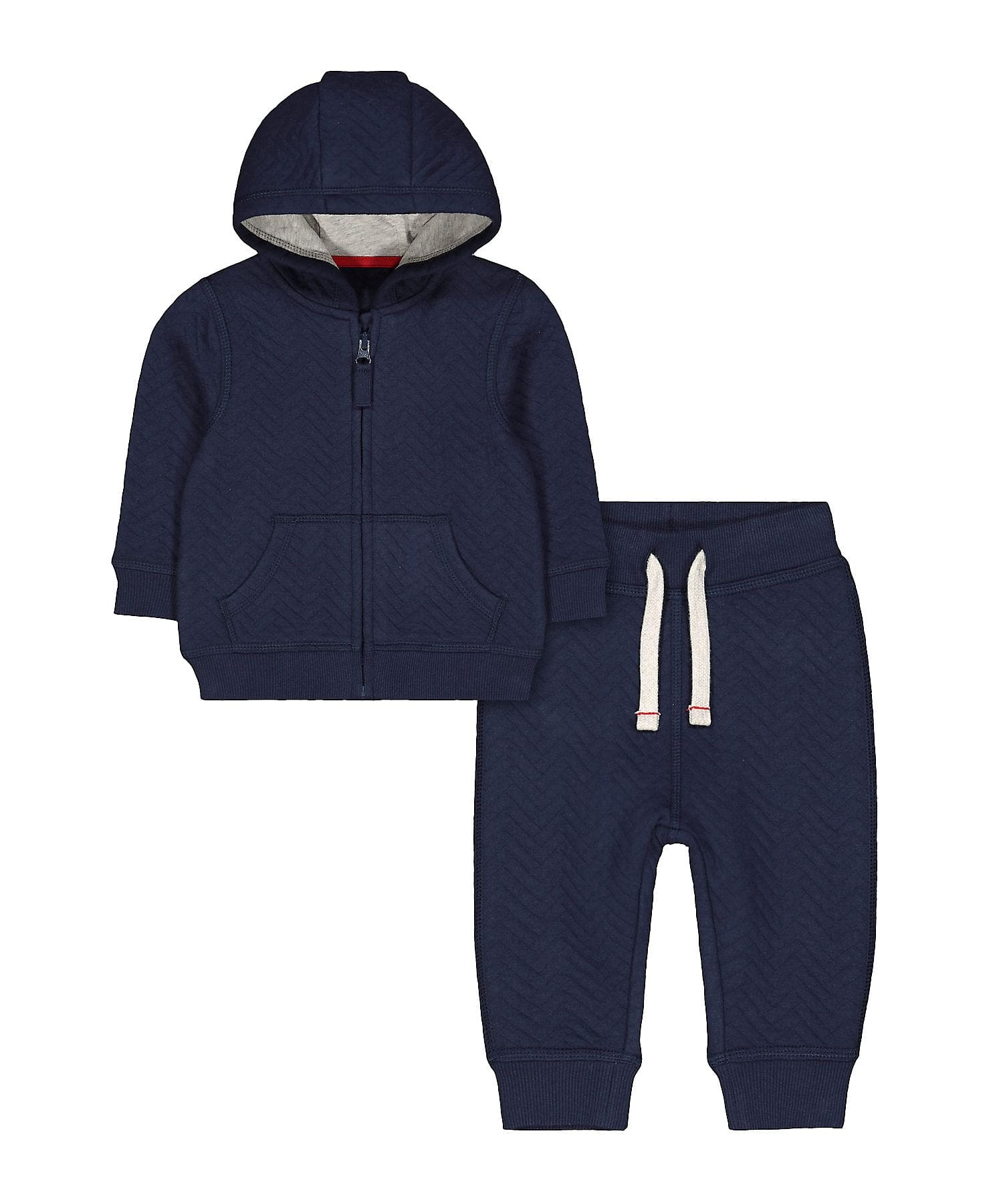 Mothercare | Boys Full Sleeves Hooded Jog Set Quilted - Navy 0