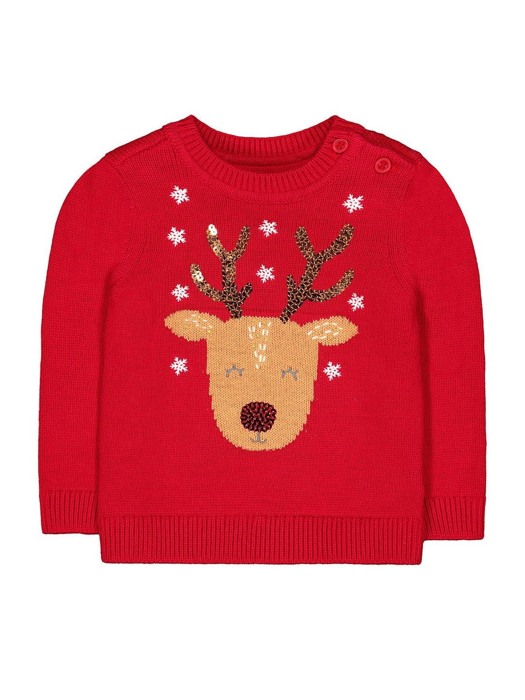 Mothercare | Red Knitted Reindeer Jumper 0