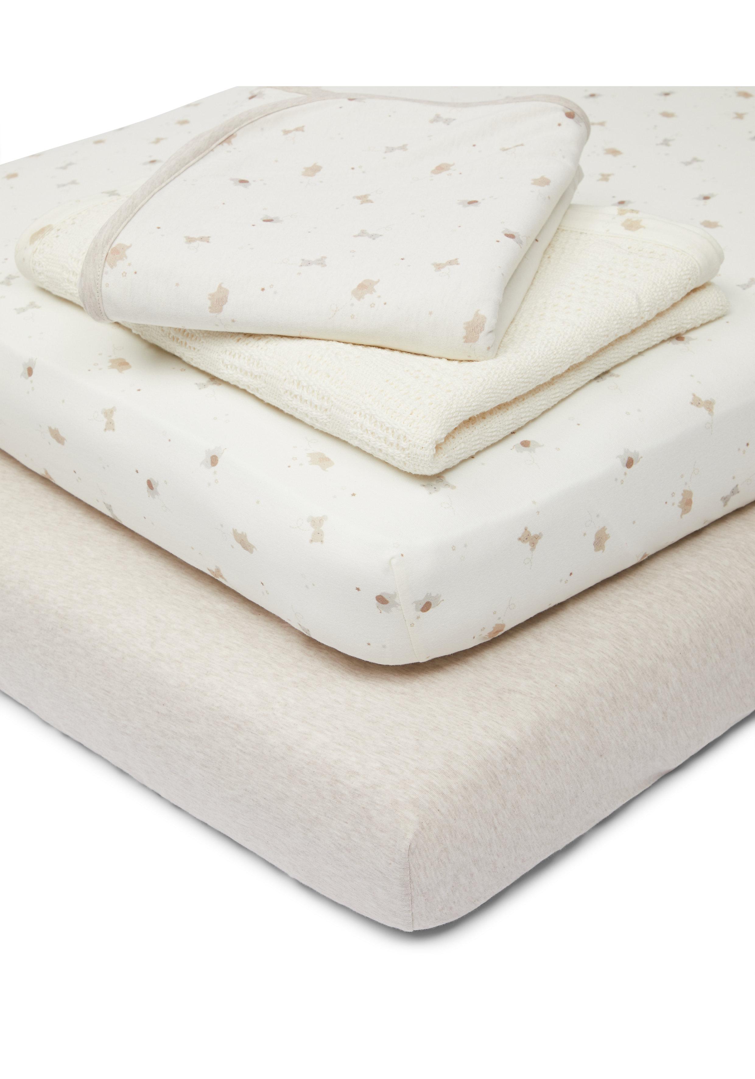 Mothercare Unisex 100% Cotton Ultra Soft FabricBedding Sets - Beige