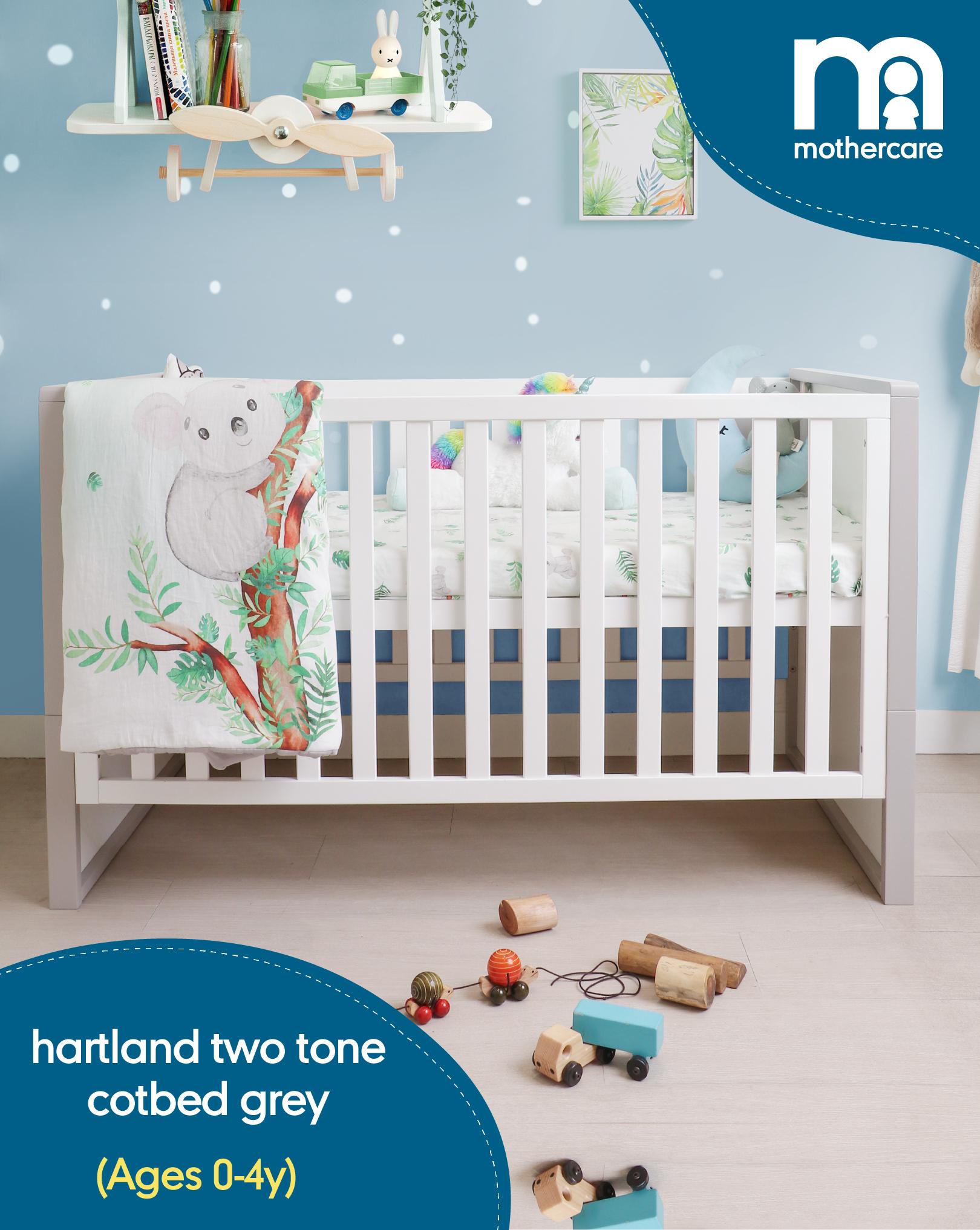 Mothercare Unisex Hartland Baby Cots and Cribs - Grey