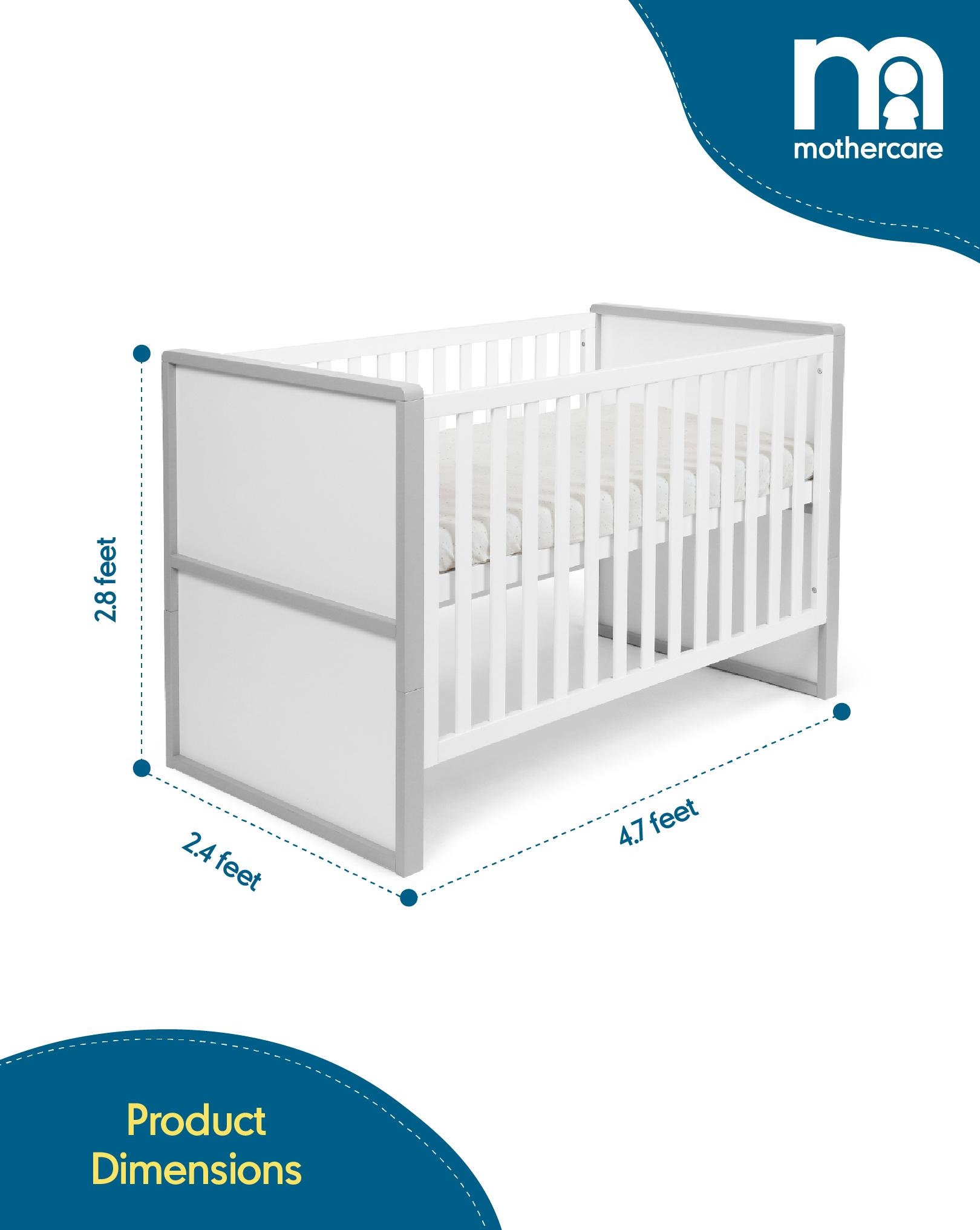 Mothercare Unisex Hartland Baby Cots and Cribs - Grey