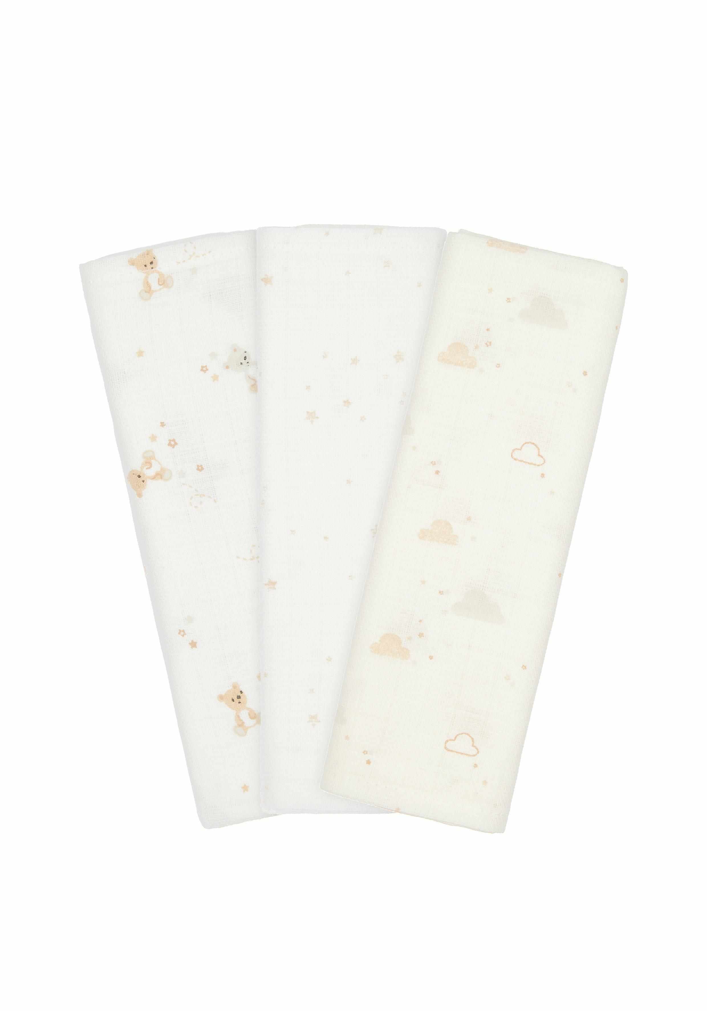 Mothercare Little and Loved Muslins - Pack of 3 - Cream