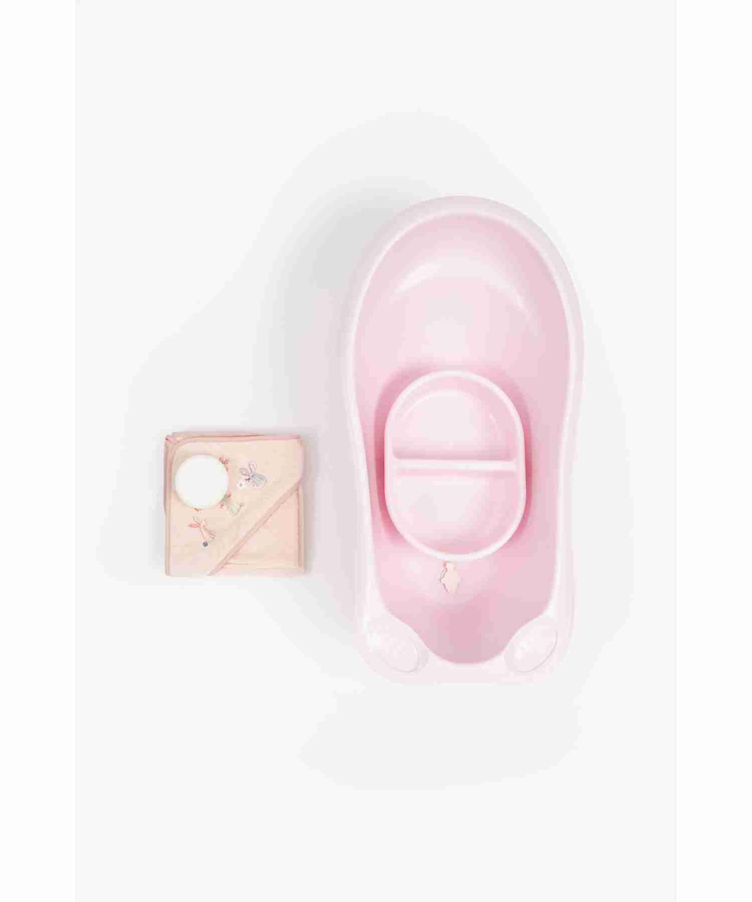 Mothercare Girls Drain And Plug Baby Bath Tub - Pink