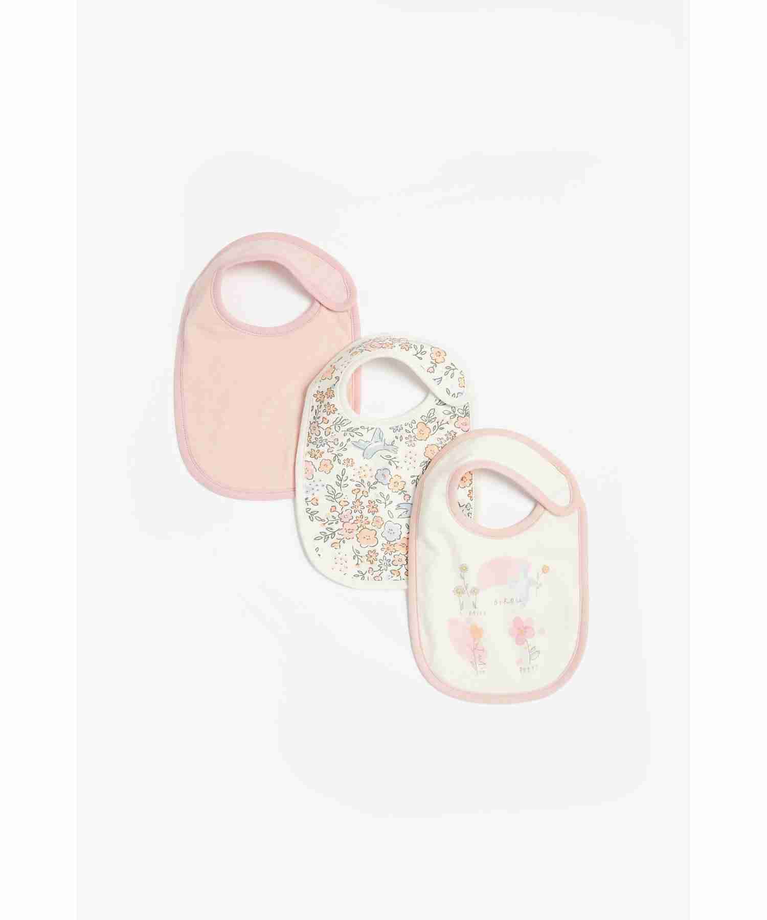 Mothercare Flutterby Bibs - Pack of 3 - Pink