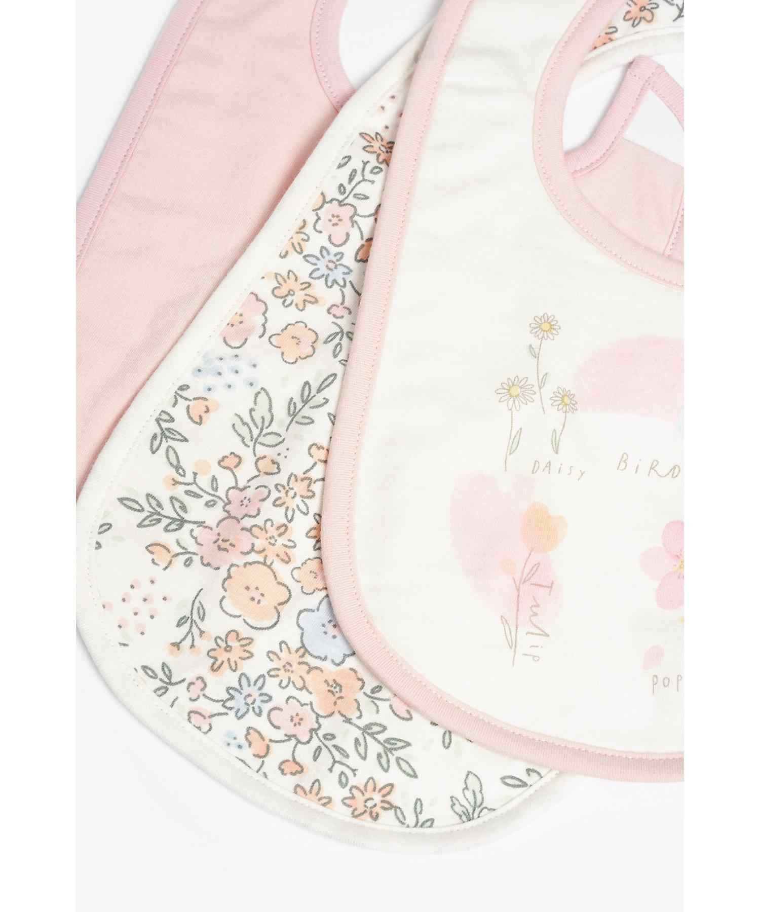 Mothercare Flutterby Bibs - Pack of 3 - Pink