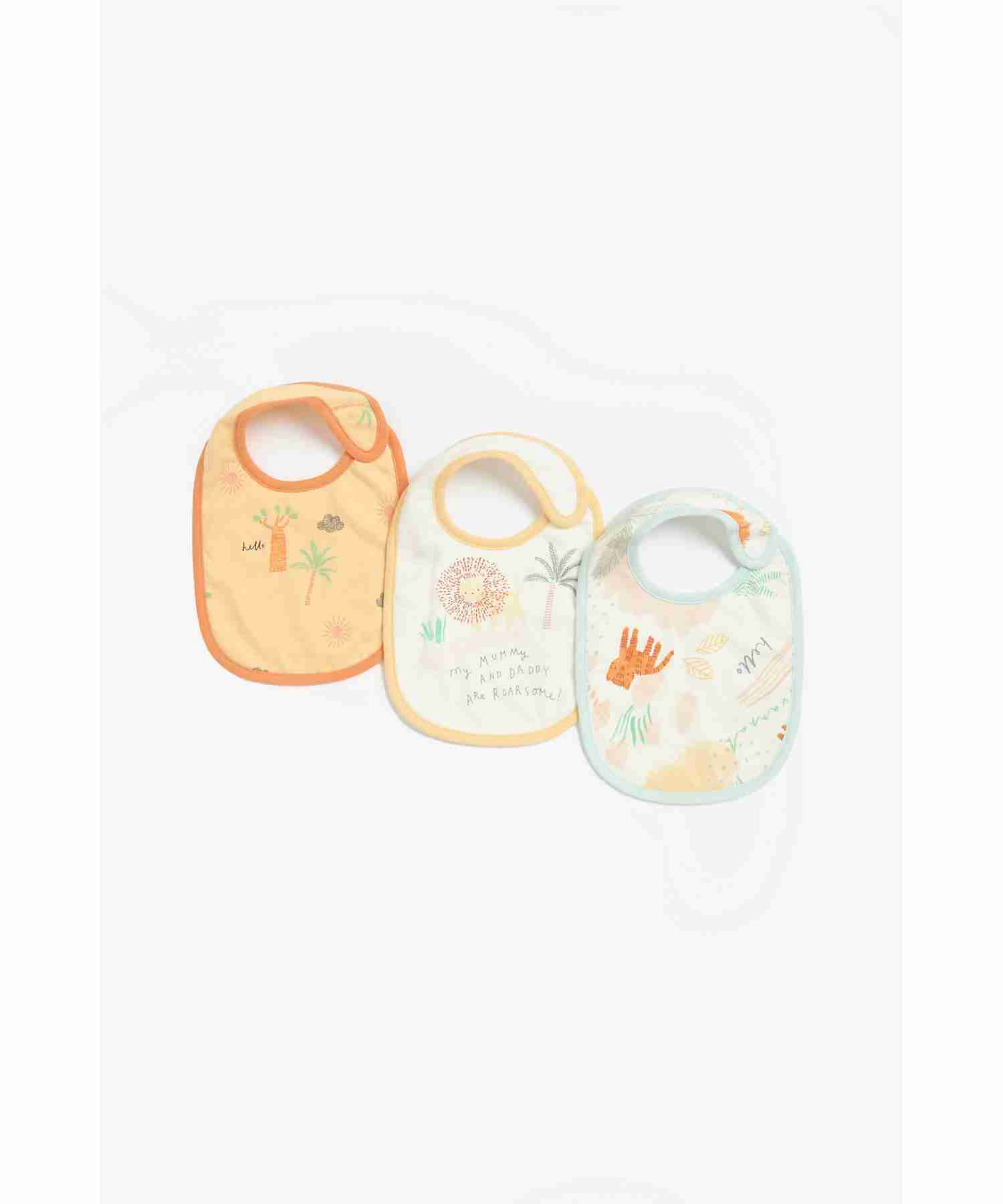 Mothercare Animal Kingdom Mummy Daddy Bibs - Pack of 3 - Multicolor