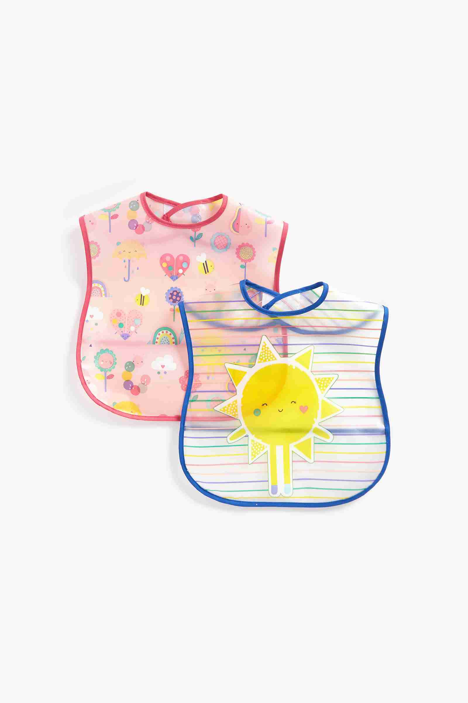 Mothercare Sunshine Crumb-Catcher Bibs - Pack of 2 - Yellow