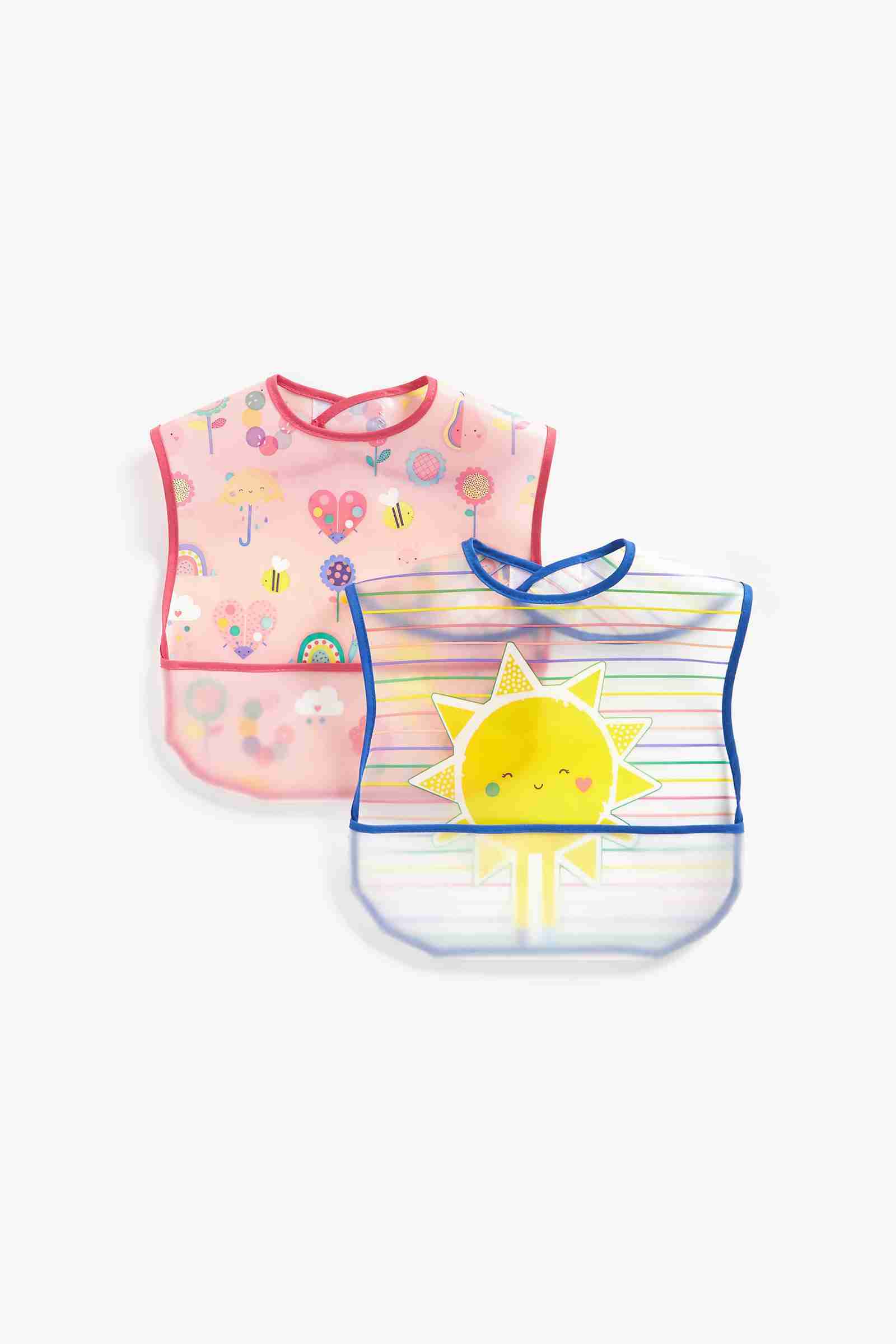 Mothercare Sunshine Crumb-Catcher Bibs - Pack of 2 - Yellow