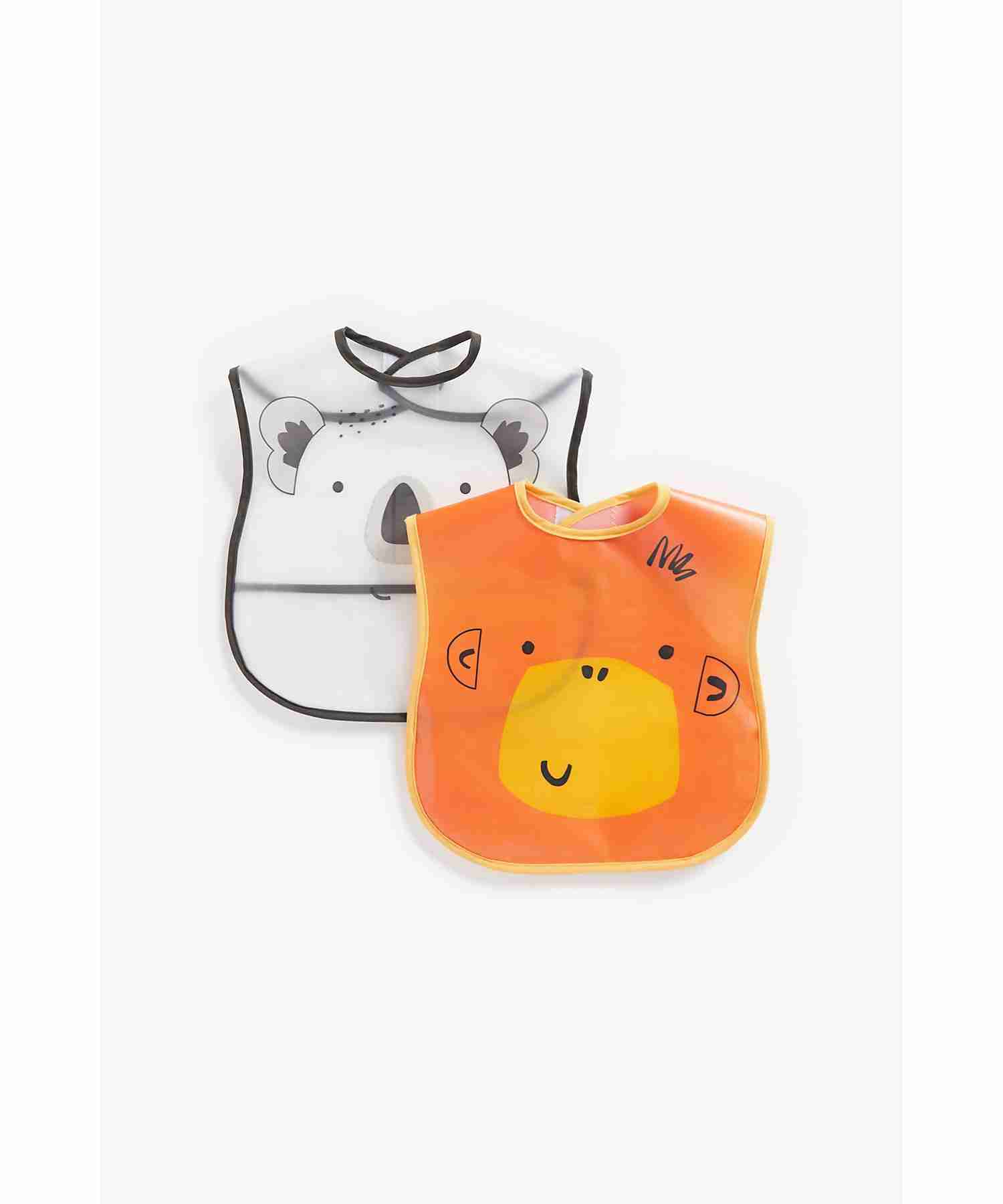 Mothercare Animals Crumb-Catcher Bibs - Pack of 2 - Multicolor