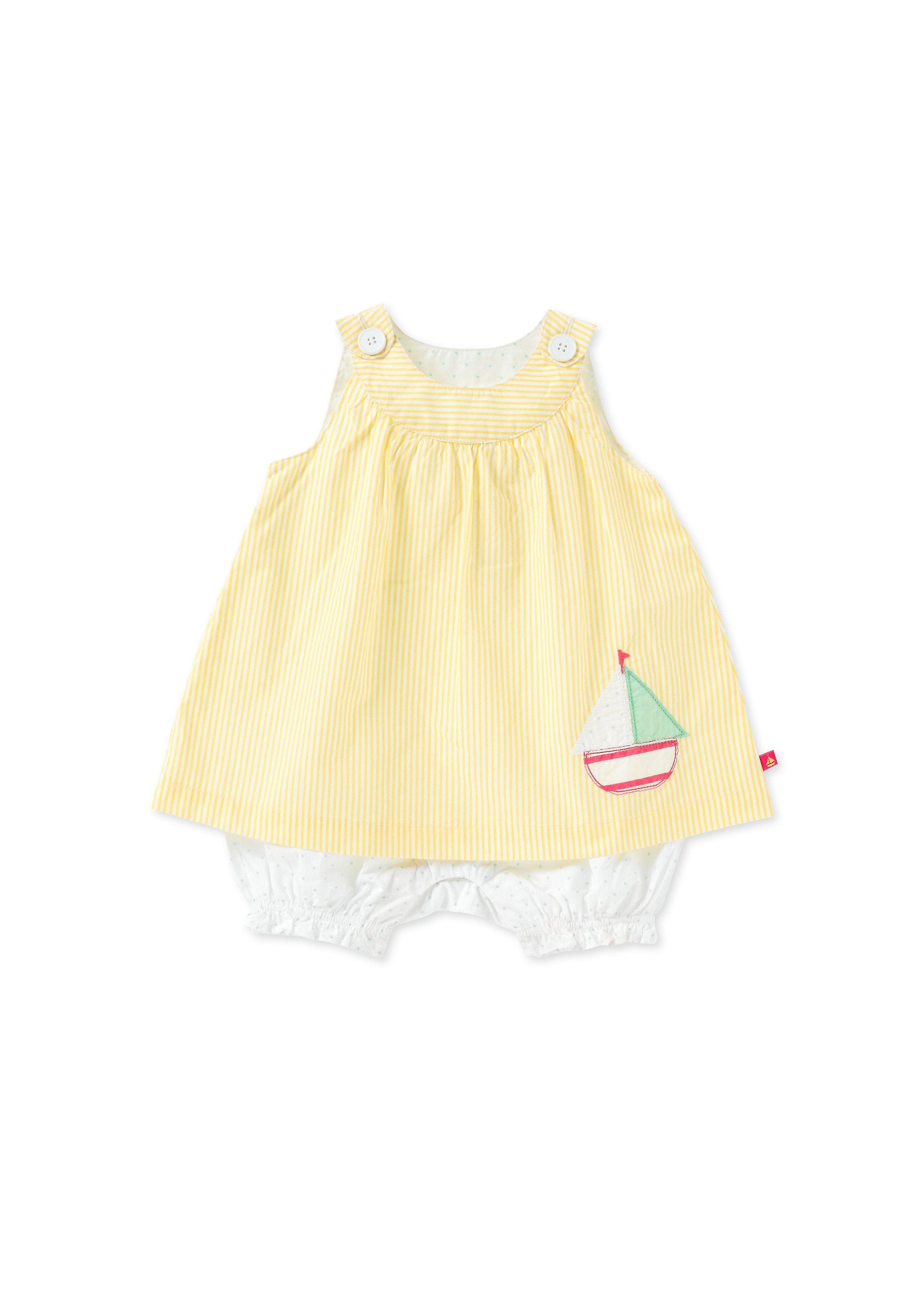 Mothercare | Girls Sleeveless Tops And Shorts Set Boat Patchwork - Yellow 0