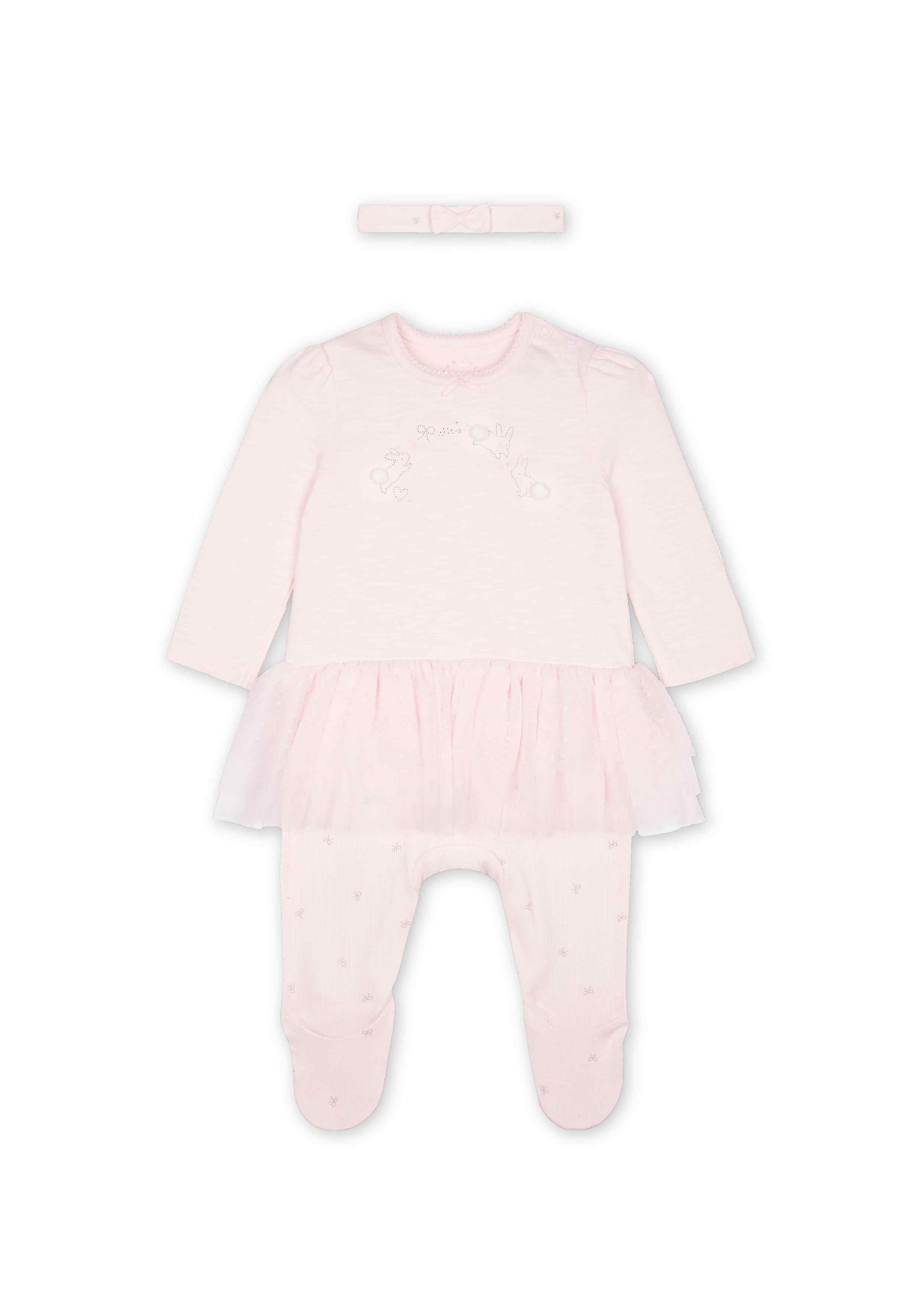 Mothercare Girls Full Sleeves Romper - Pink