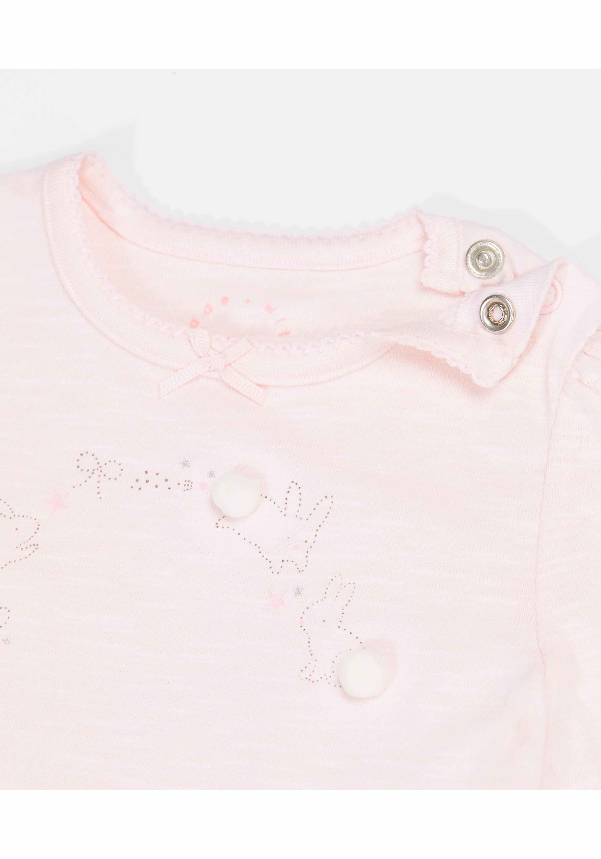 Mothercare Girls Full Sleeves Romper - Pink
