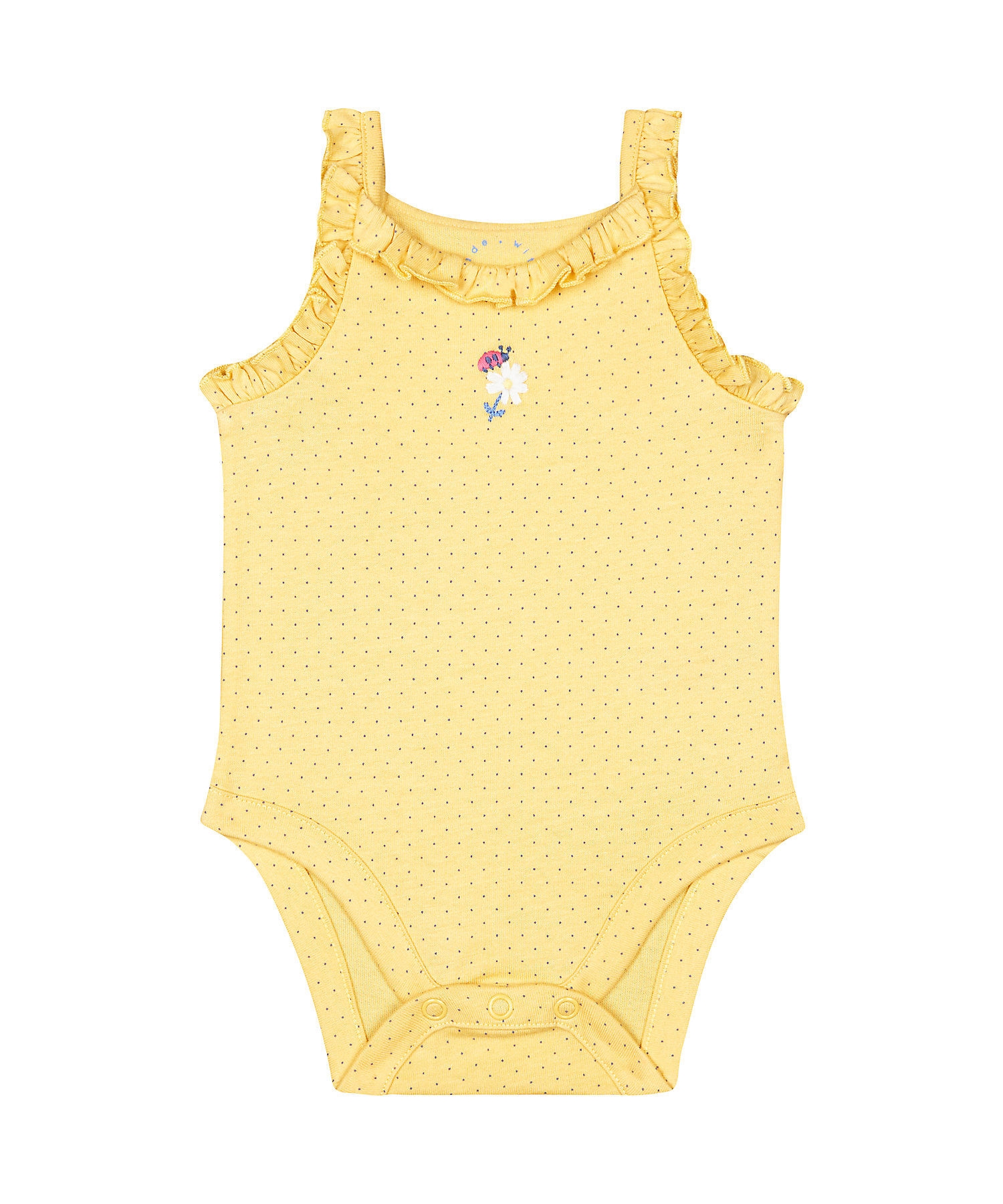 Mothercare | Girls Sleeveless Bodysuit Frill Details - Yellow 0