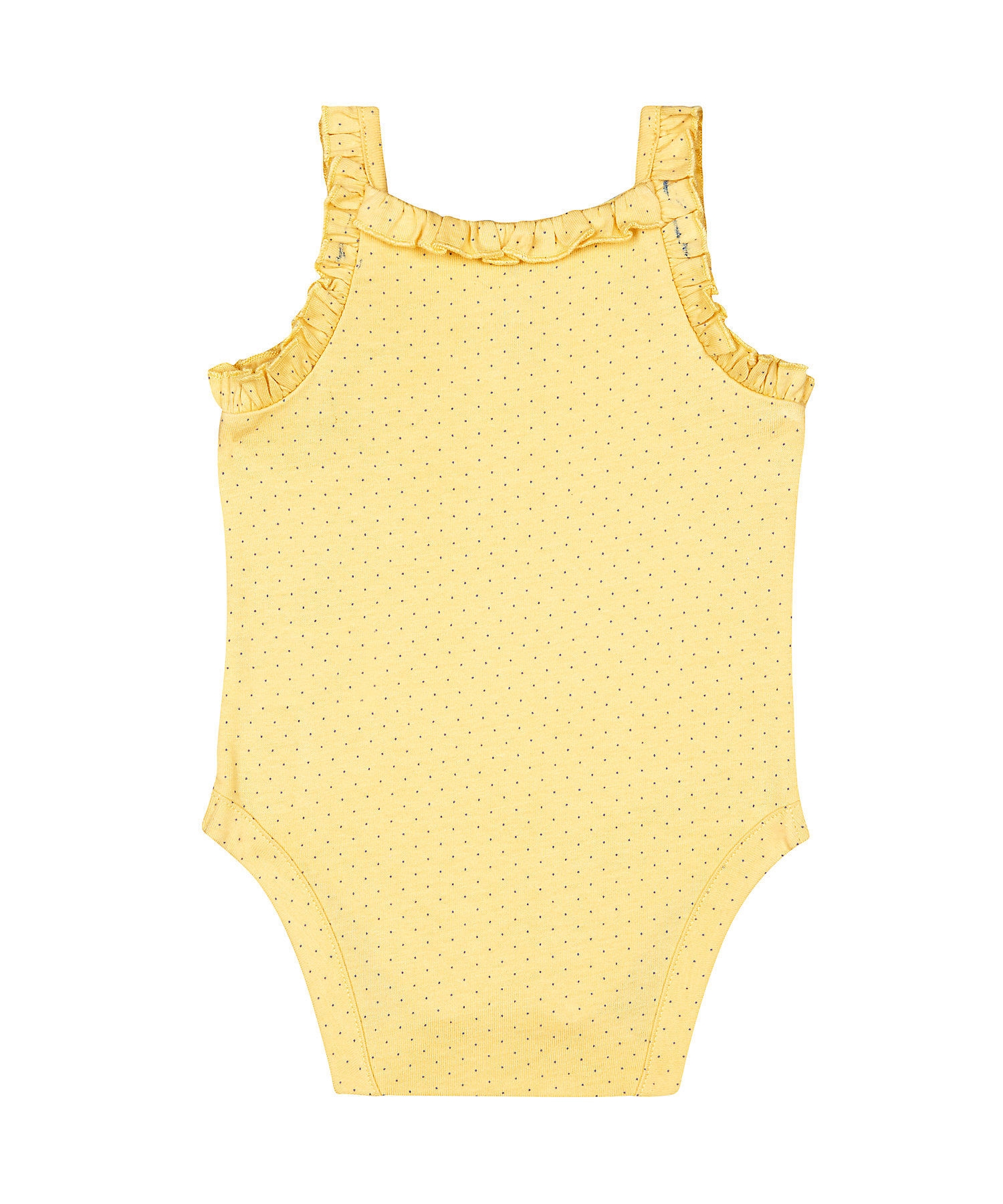 Mothercare | Girls Sleeveless Bodysuit Frill Details - Yellow 1