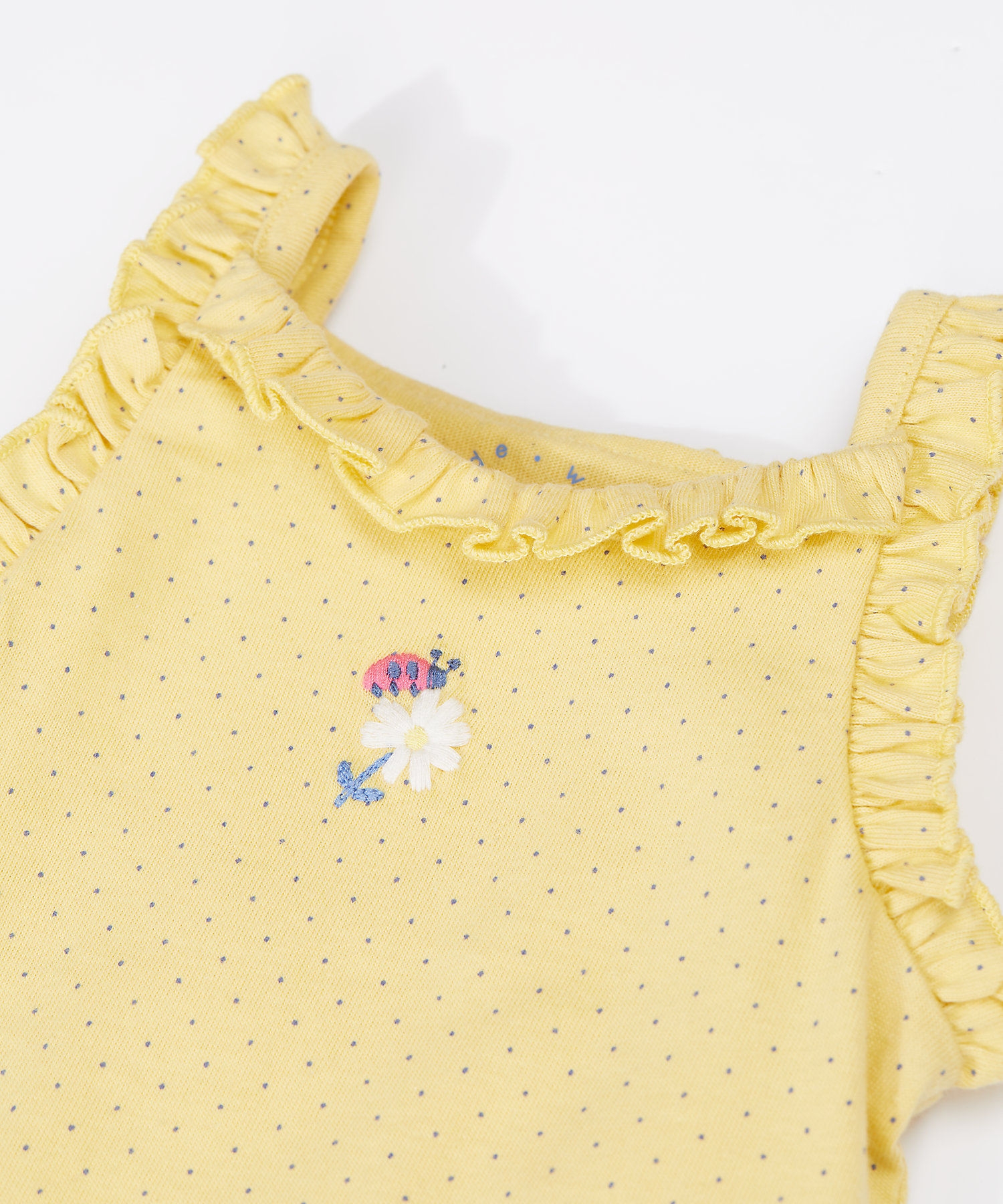 Mothercare | Girls Sleeveless Bodysuit Frill Details - Yellow 2