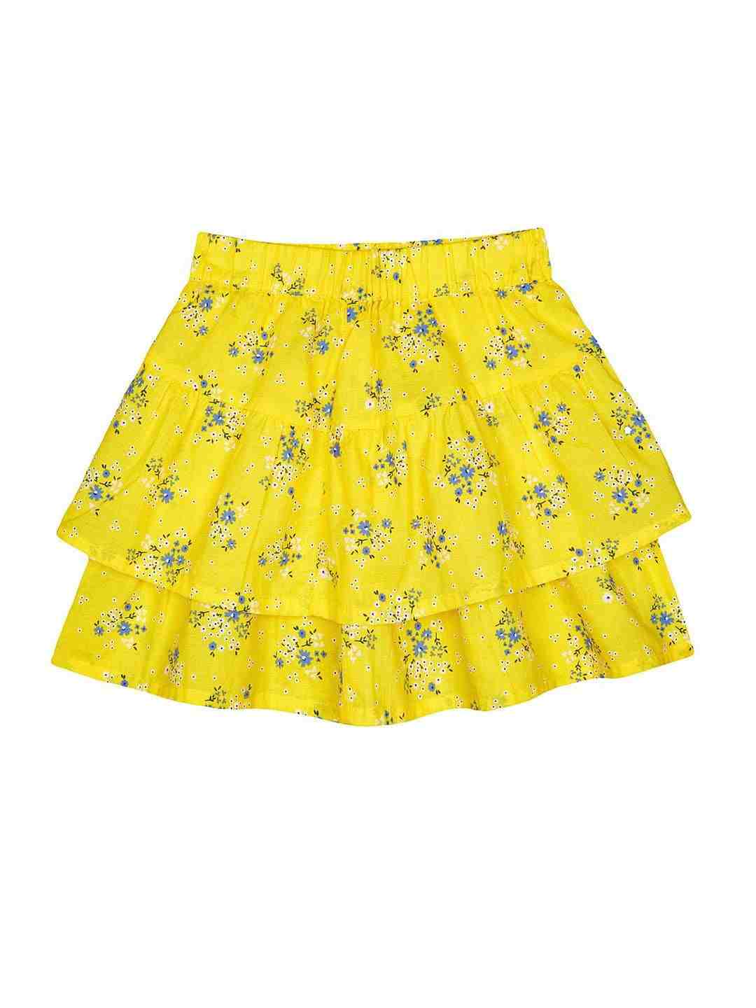 Yellow Ditsy Floral Ra Ra Skirt
