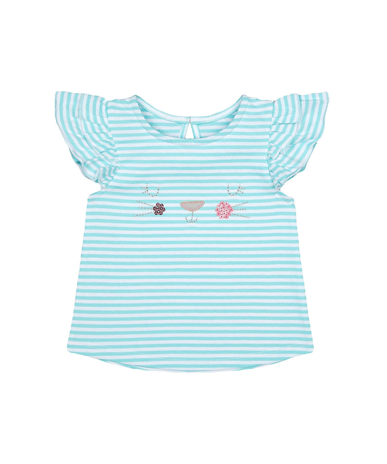 Mothercare | Girls Half Sleeves Round Neck T-shirts  - Blue 0