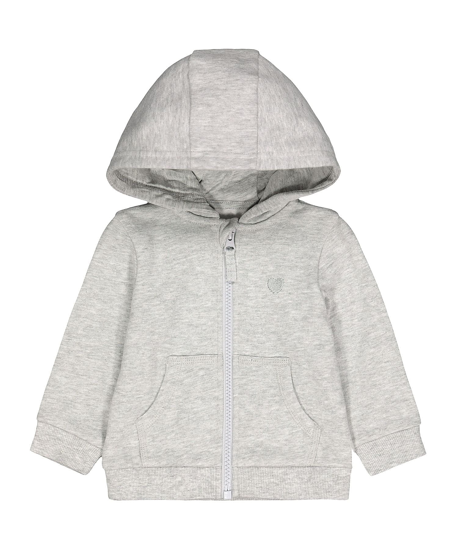Mothercare | Girls Full Sleeves Hooded Sweatshirt Zip Opening - Grey 0