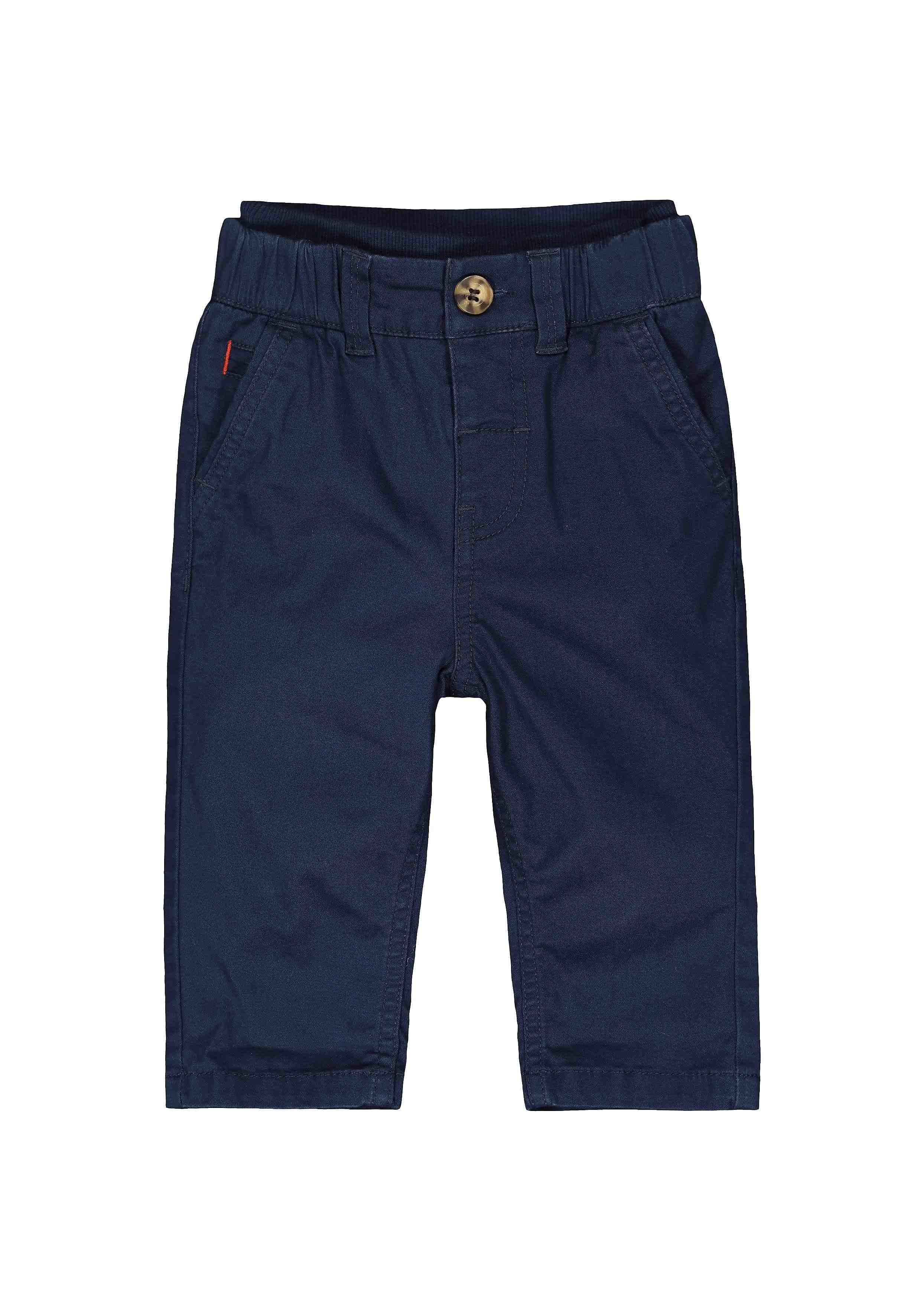 Navy Solid Casual Pants