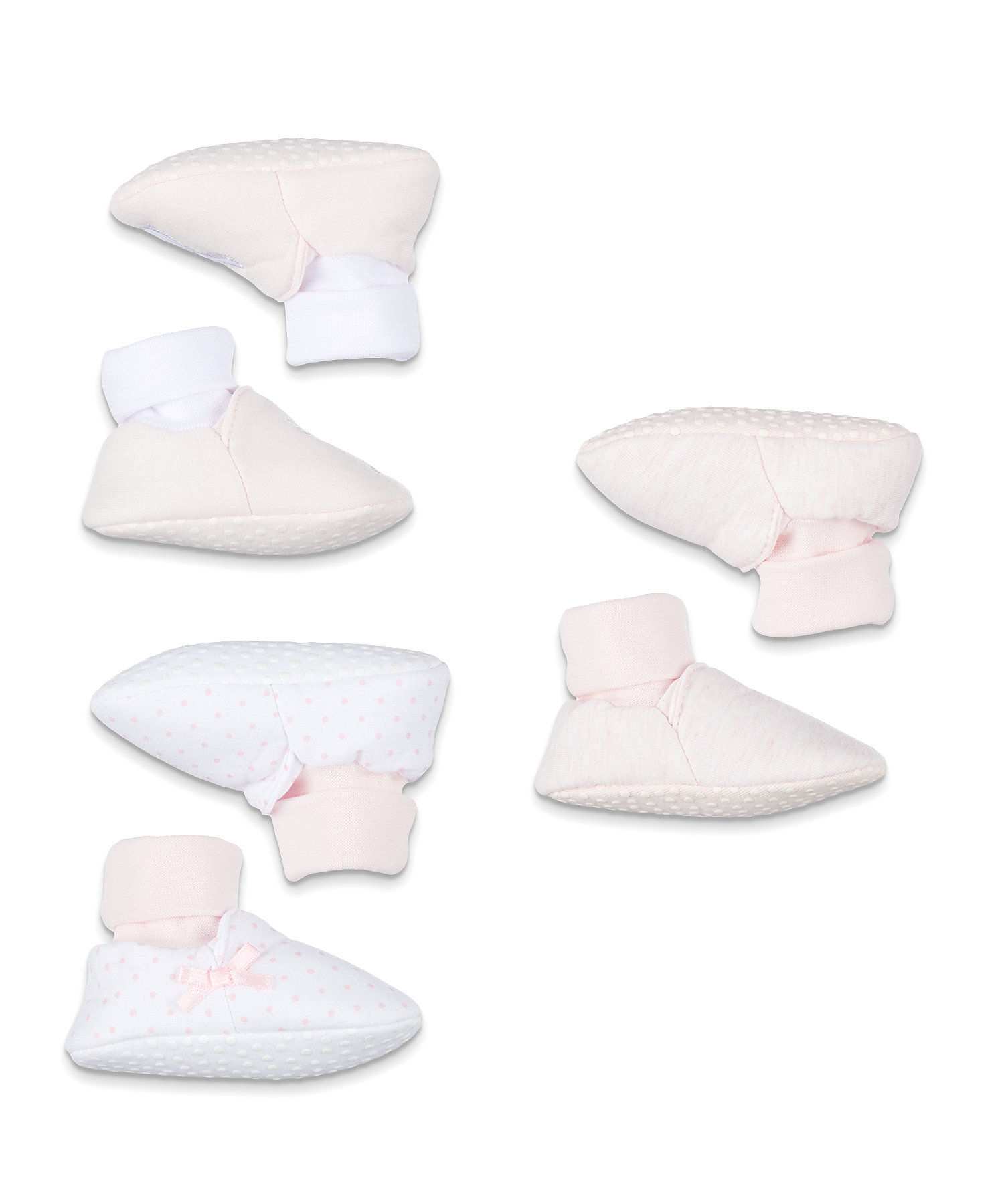 Girls Socktop Booties Bunny Embroidery Pack Of 3 Pink