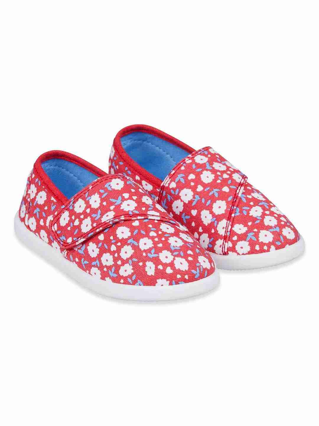 Red Floral Canvas Pumps